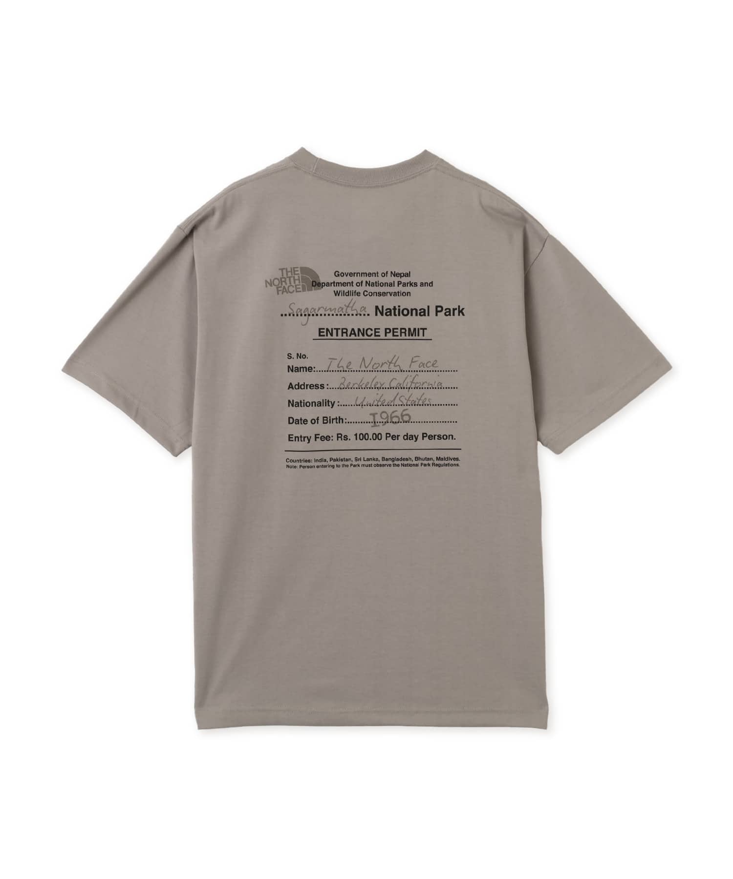 THE NORTH FACE S/S ENTRANCE PERMISSION TEE Sスラブのメイン画像