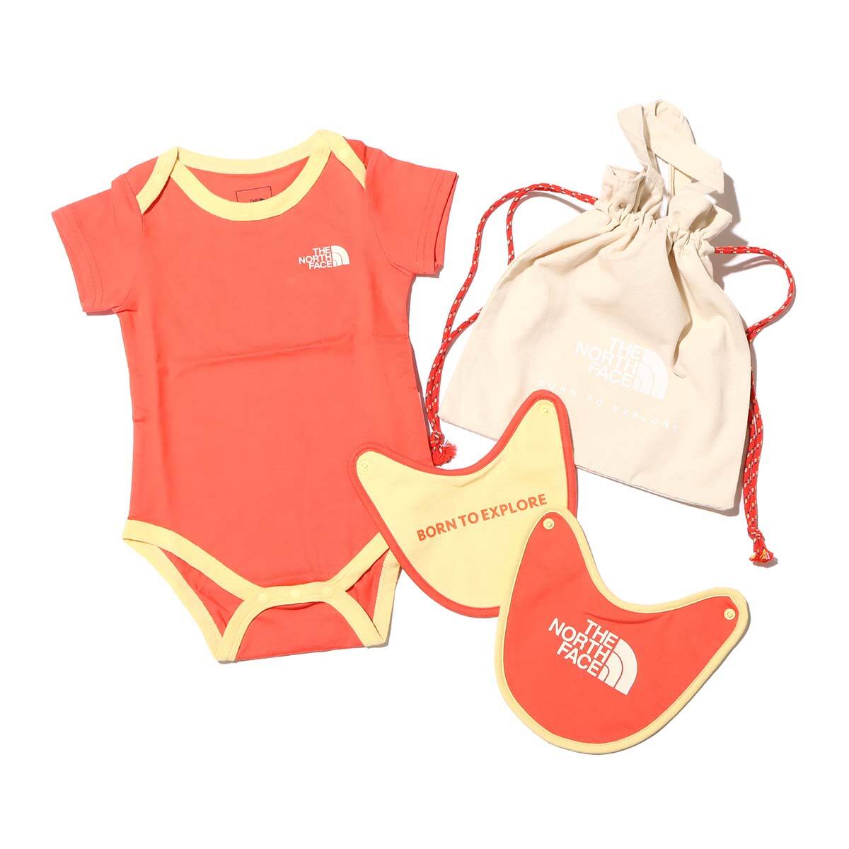 THE NORTH FACE B S/S ROMPERS & 2P BIB レトロオレンジ 23SS-Iのメイン画像