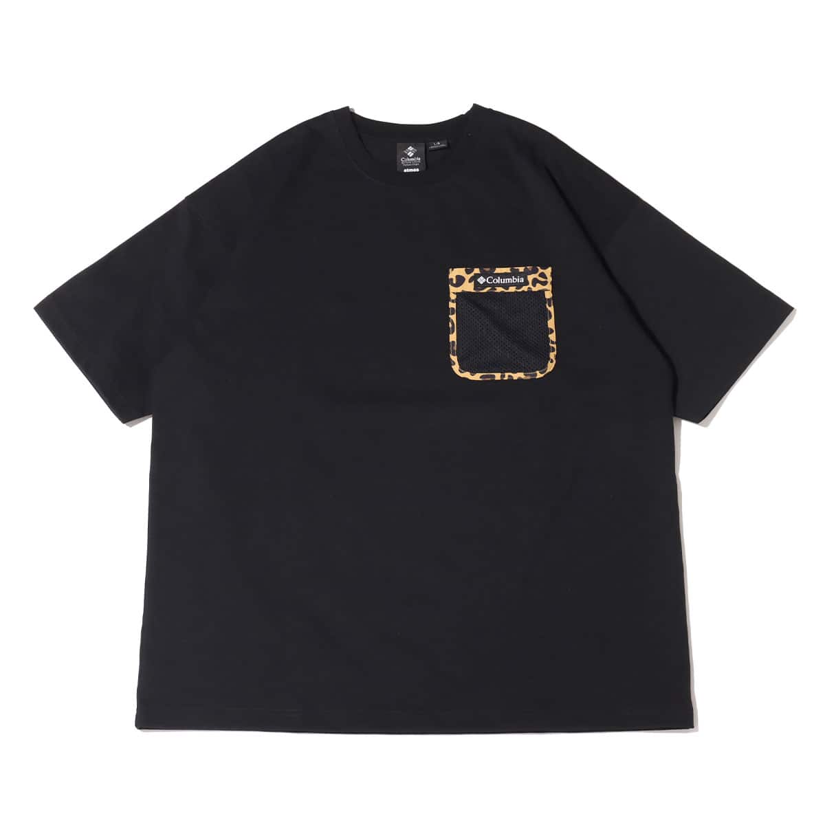 コロンビア xアトモス Tシャツ 半袖 ロゴ プリント レオパード 黒 S