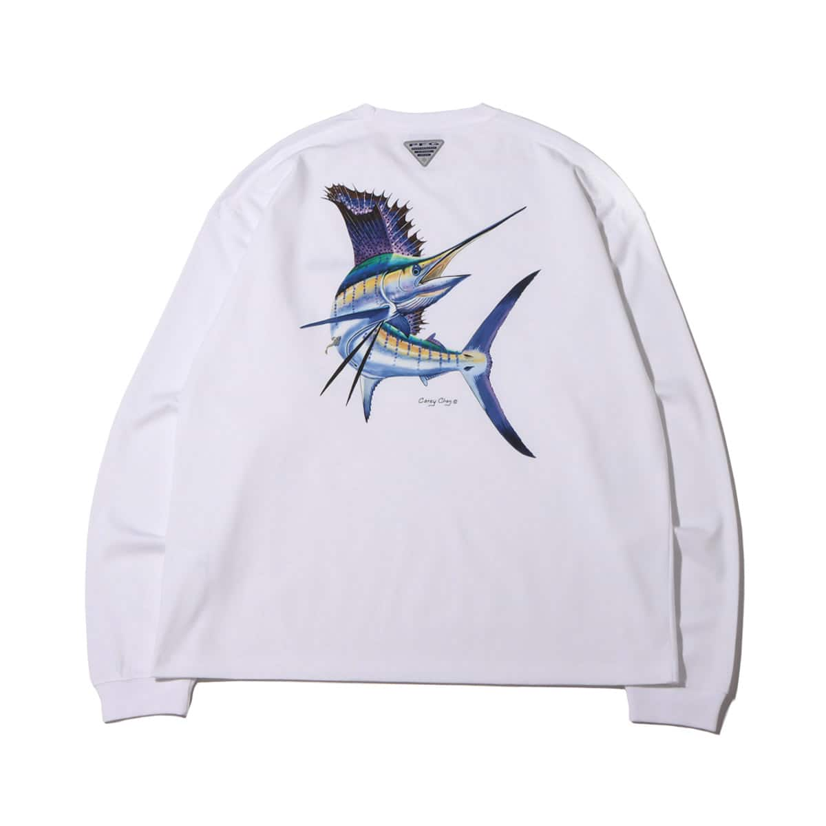 Columbia PFG Carey Chen L/S T Shirt White, Sailfish 21FA-I