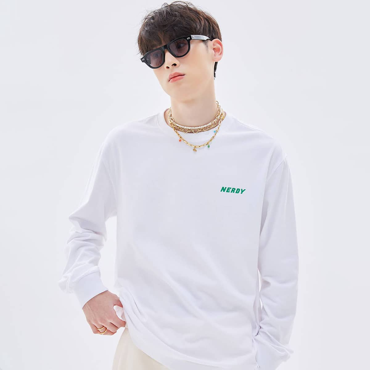 NERDY Earth Long Sleeve T-shirt WHITE 22SU-I