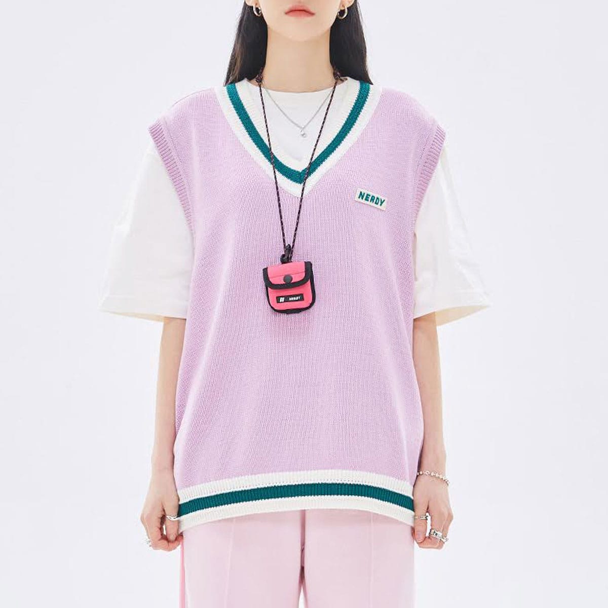 NERDY Essential Sweater Vest LIGHT PURPLE 22SU-Iのメイン画像