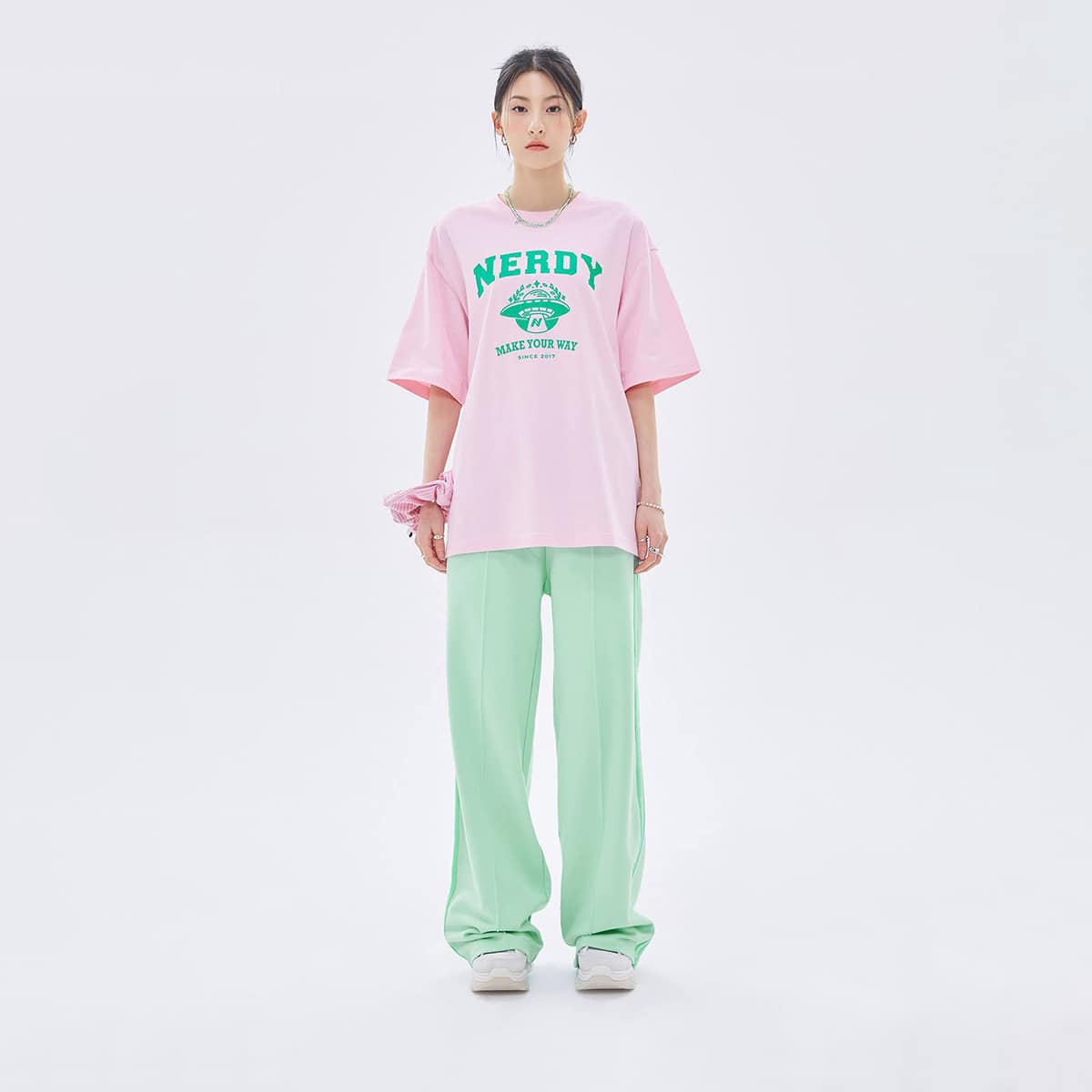 NERDY Campus 1/2 Sleeve T-shirt PINK 22SU-I