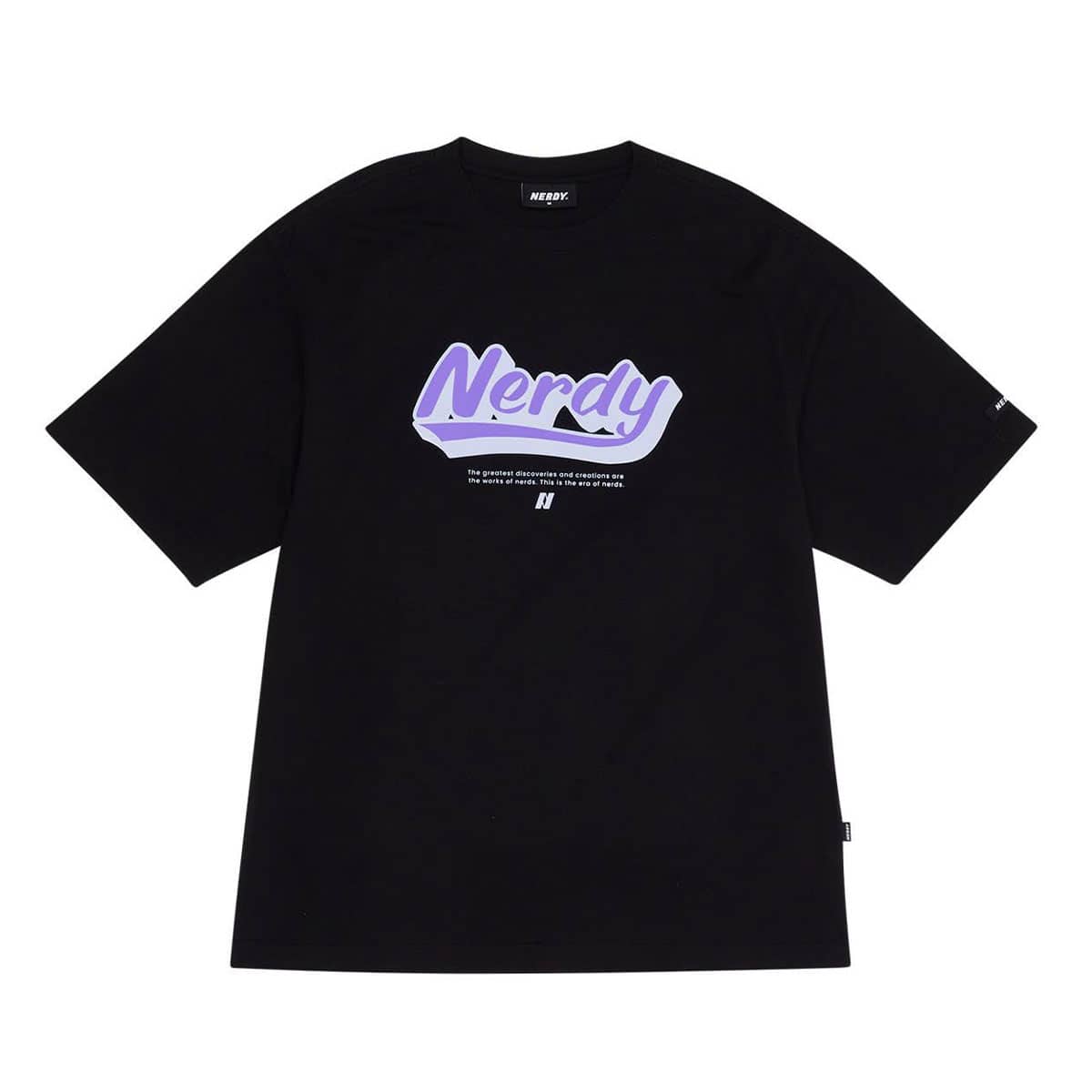 NERDY Varsity 1/2 Sleeve T-shirt BLACK 22SU-I