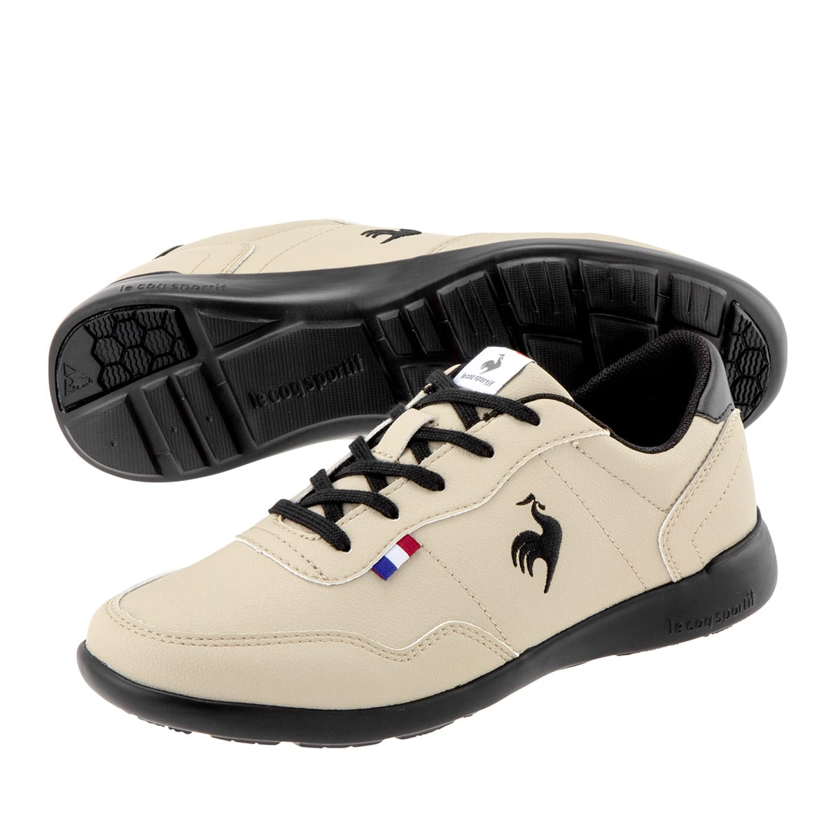 le coq sportif LA SEGUR III WIDE R ベージュ/ブラック 23FW-I