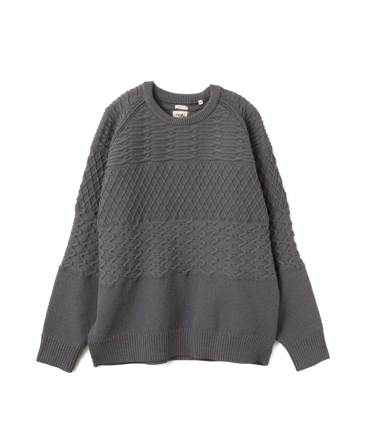 nanamica Crew Neck Sweater Heather Grayのメイン画像