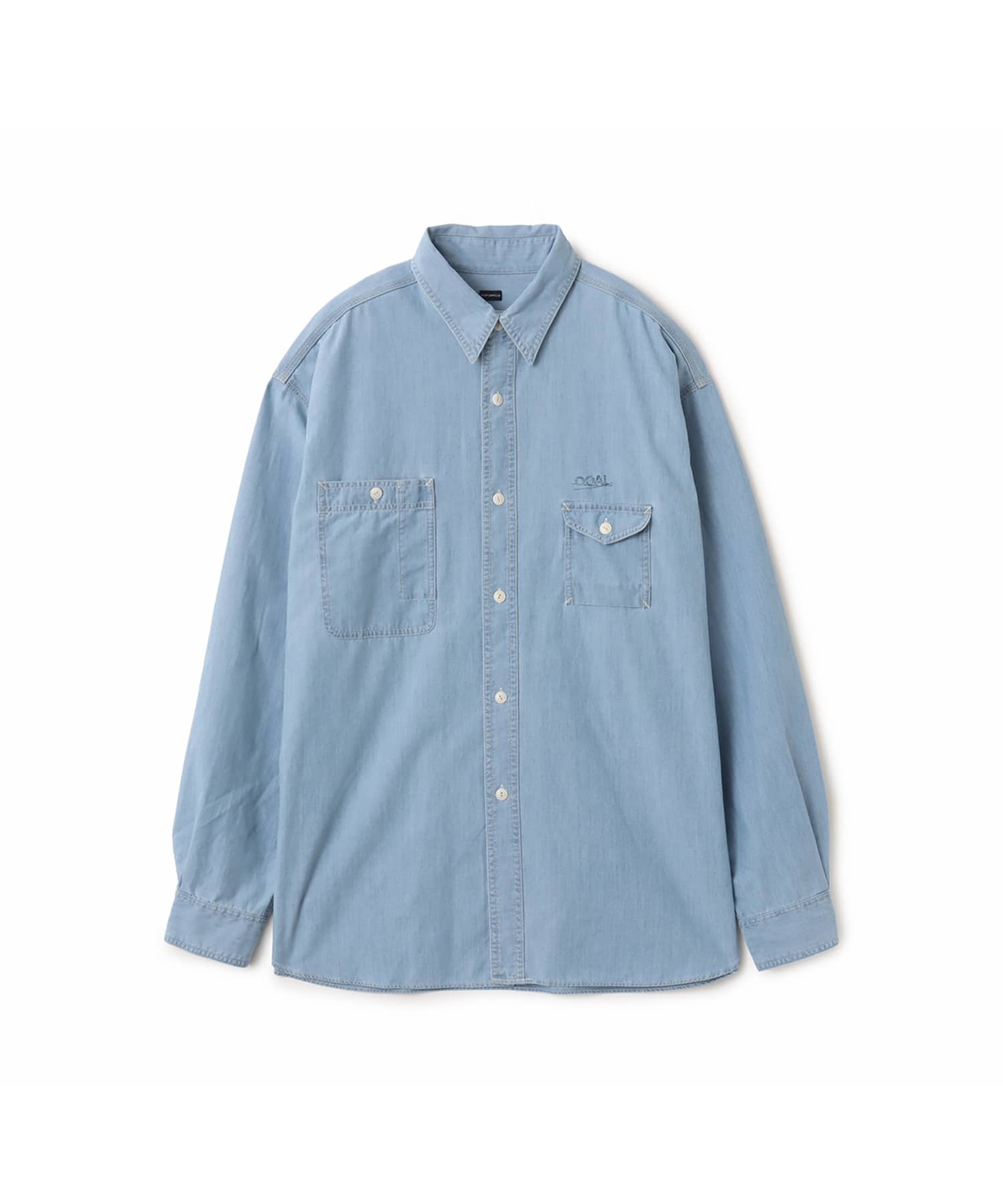 nanamica Regular Collar Chambray Shirt Light Indigoのメイン画像