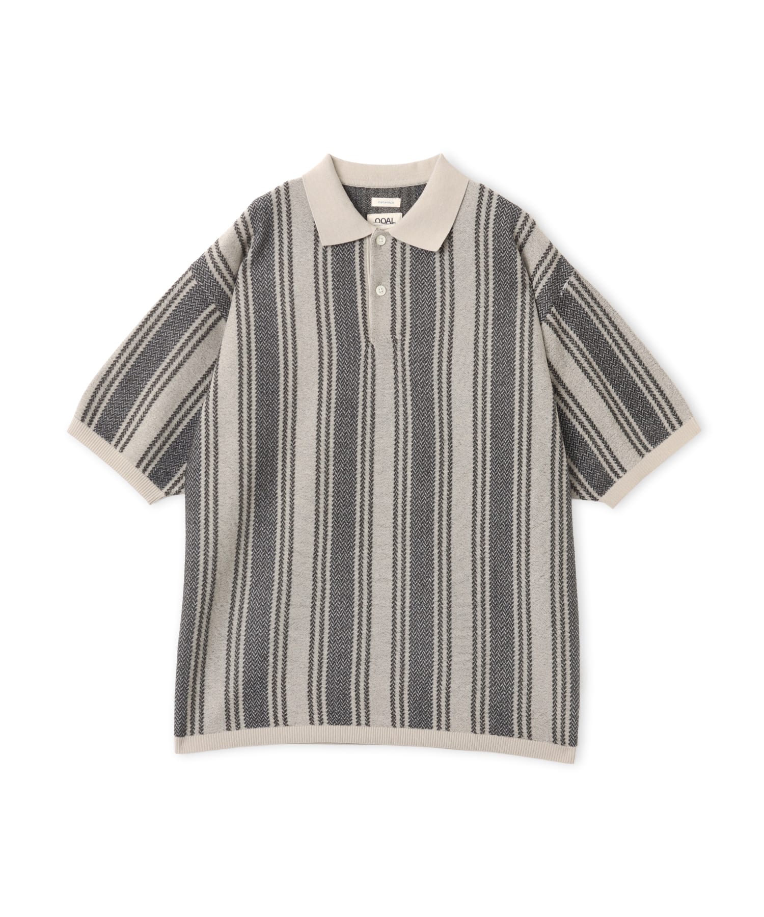 nanamica Knit Polo Sweater Charcoalのメイン画像