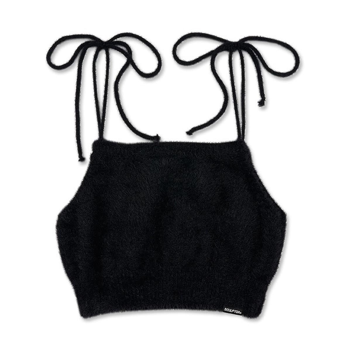 SCULPTOR Fuzzy Self-Tie Bustier BLACK 21FA-Iのメイン画像
