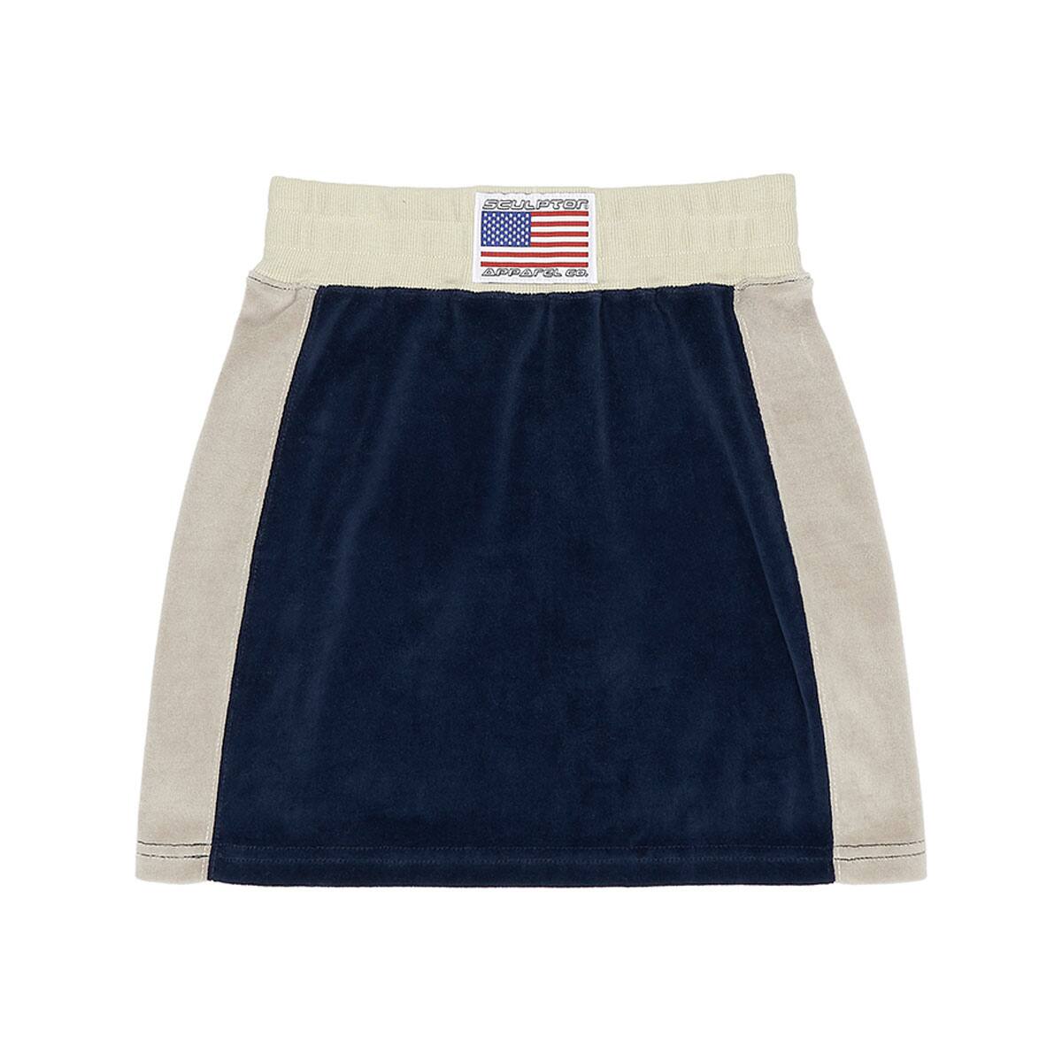 SCULPTOR Velour Track Skirt NAVY 21FA-I