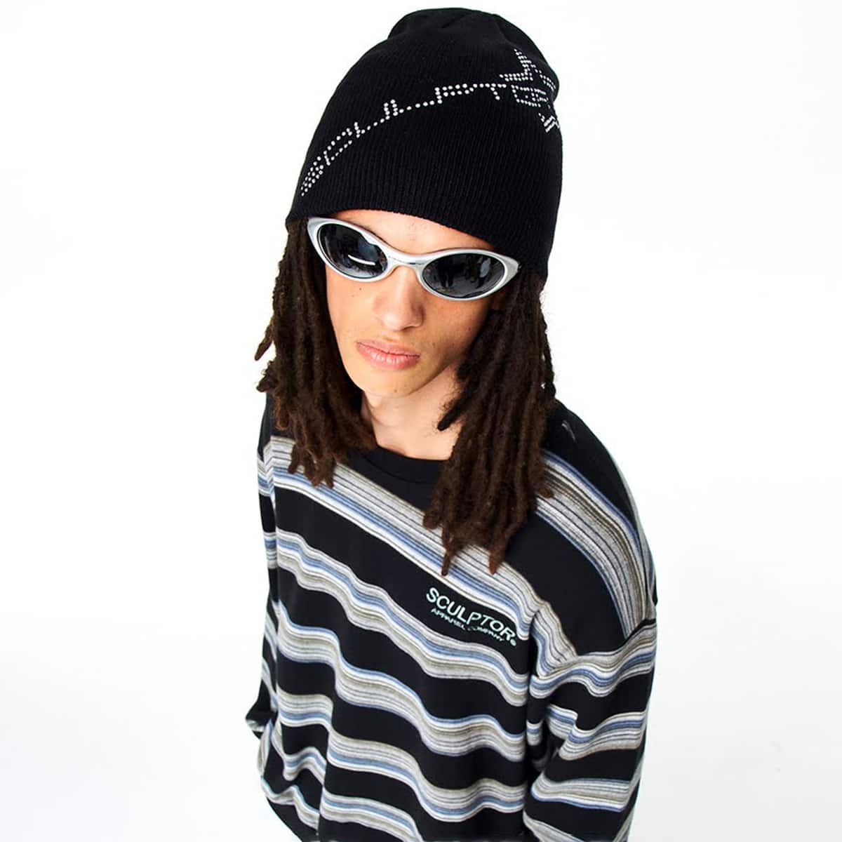 SCULPTOR Cyberpunk Hotfix Beanie BLACK 22SU-Iのメイン画像