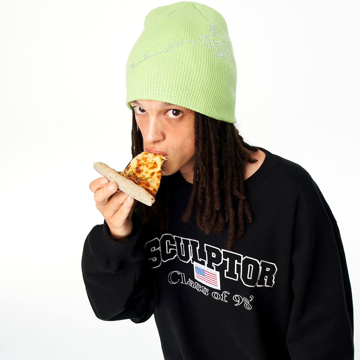 SCULPTOR Cyberpunk Hotfix Beanie LIME 22SU-Iのメイン画像