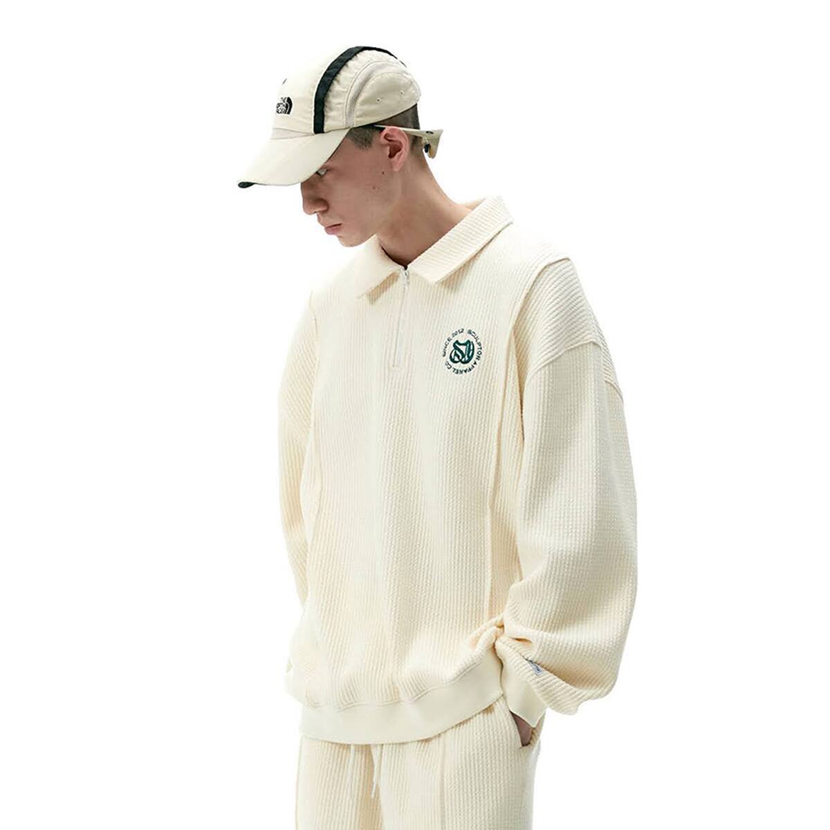 SCULPTOR Monogram Waffle Sweatshirt CREAM 22SU-Iのメイン画像