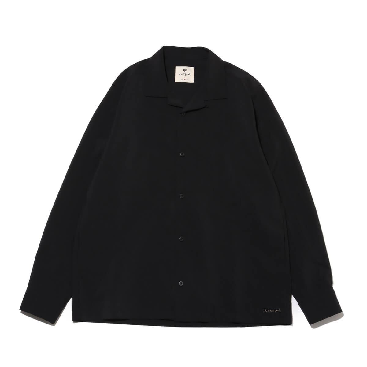 snow peak Pe Light Poplin Shirts Black 24SP-Iのメイン画像