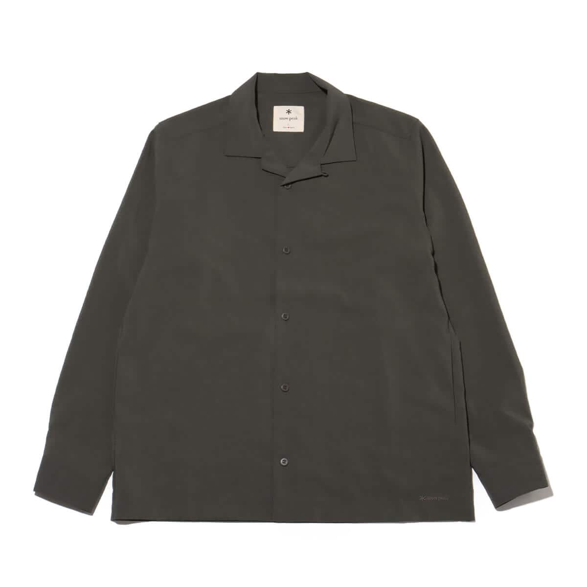 snow peak Pe Light Poplin Shirts Darkolive 24SP-Iのメイン画像