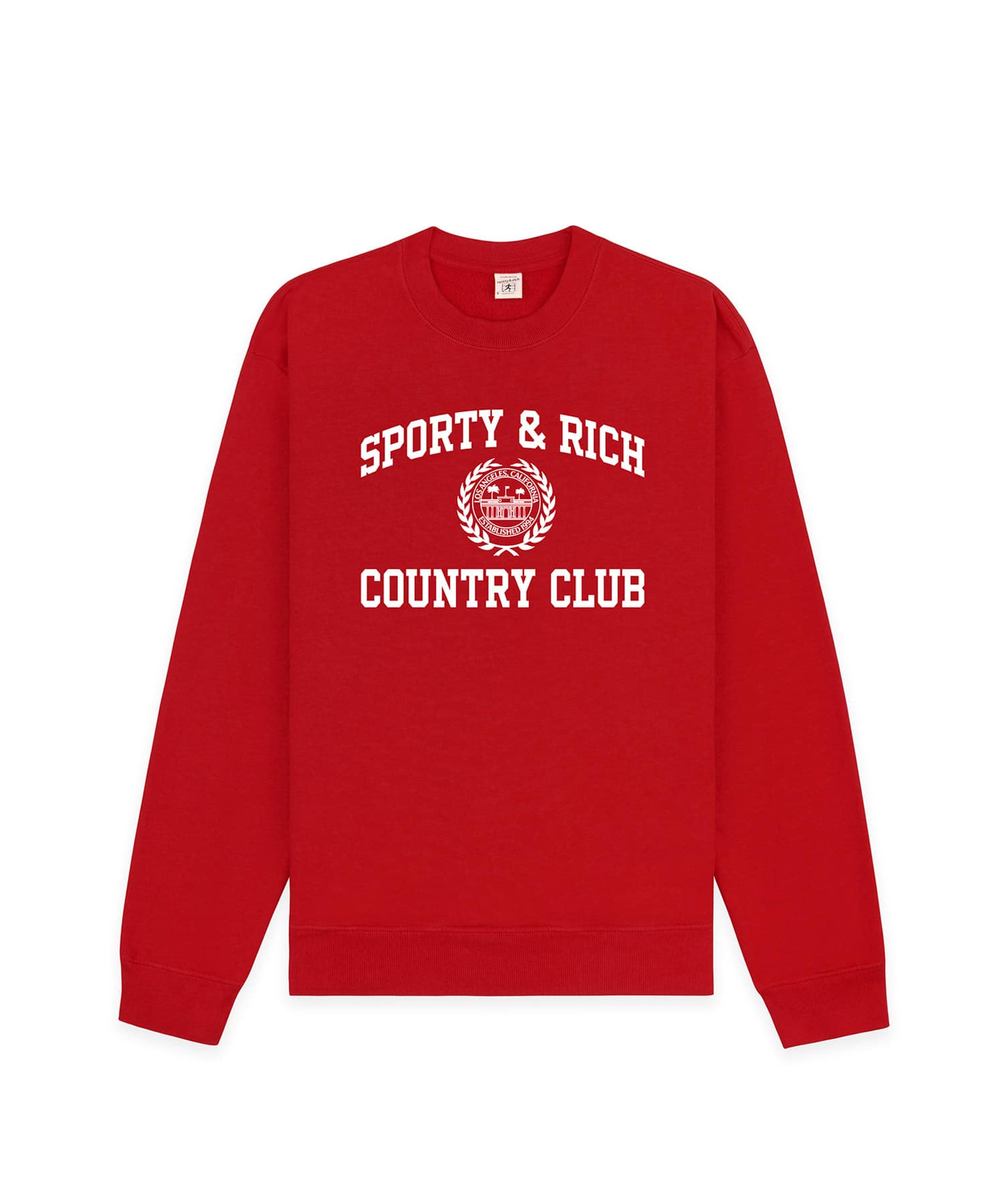 SPORTY＆RICH Varsity Crest Crewneck Ruby（スポーティアンド