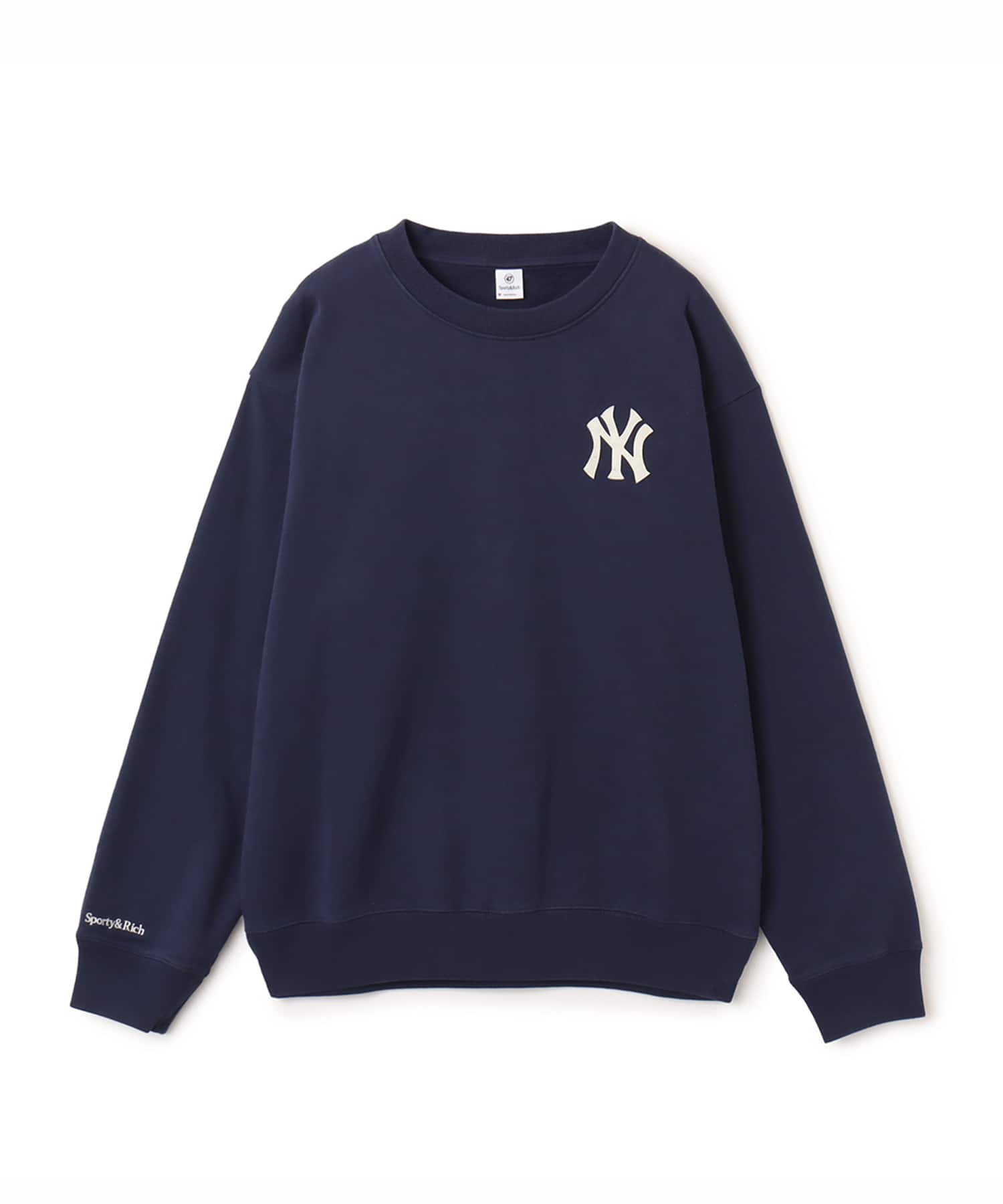 SPORTY＆RICH Heritage Yankees Serif Crewneck Dark Navyのメイン画像