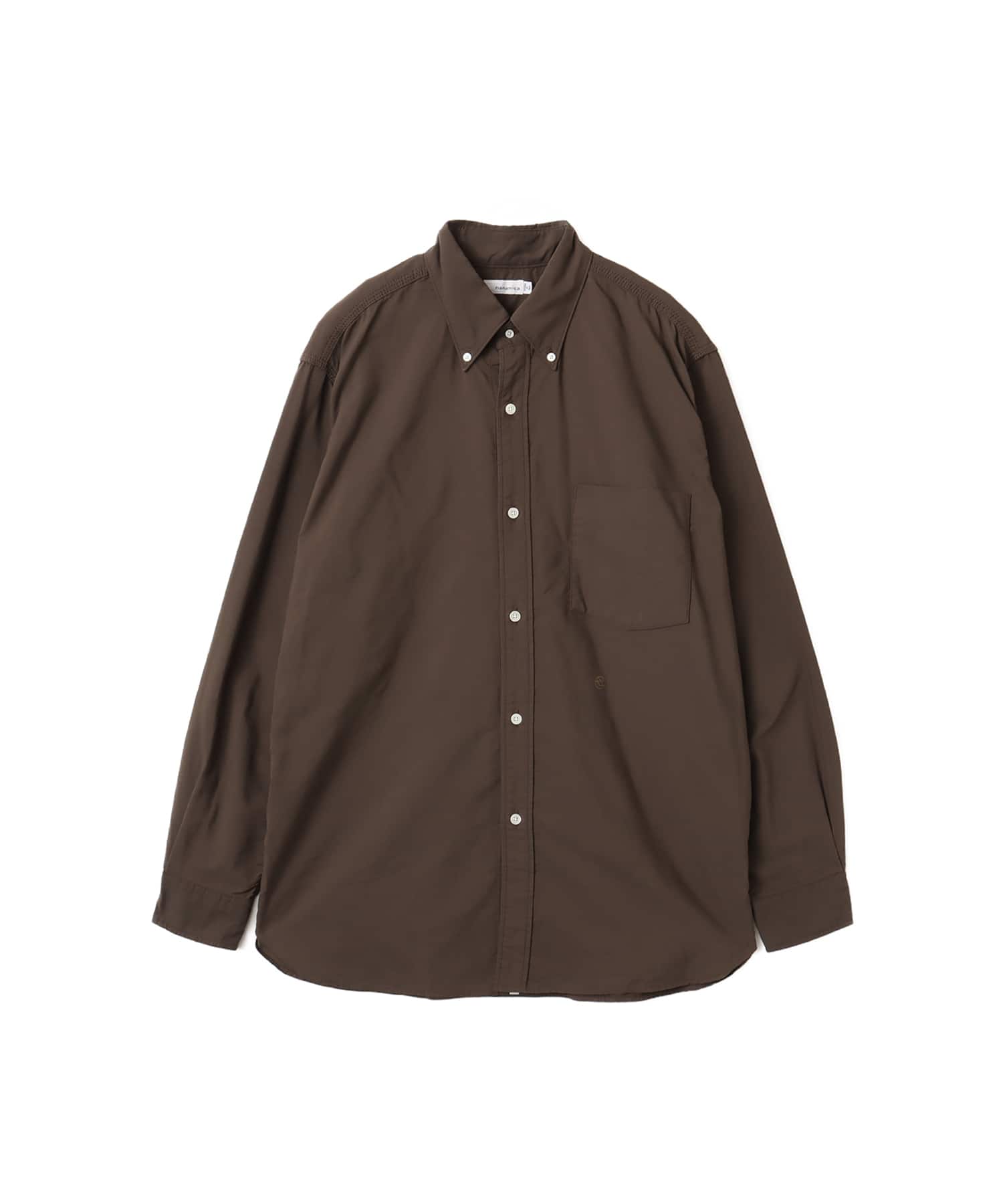 nanamica Button Down Wind Shirt Brownのメイン画像