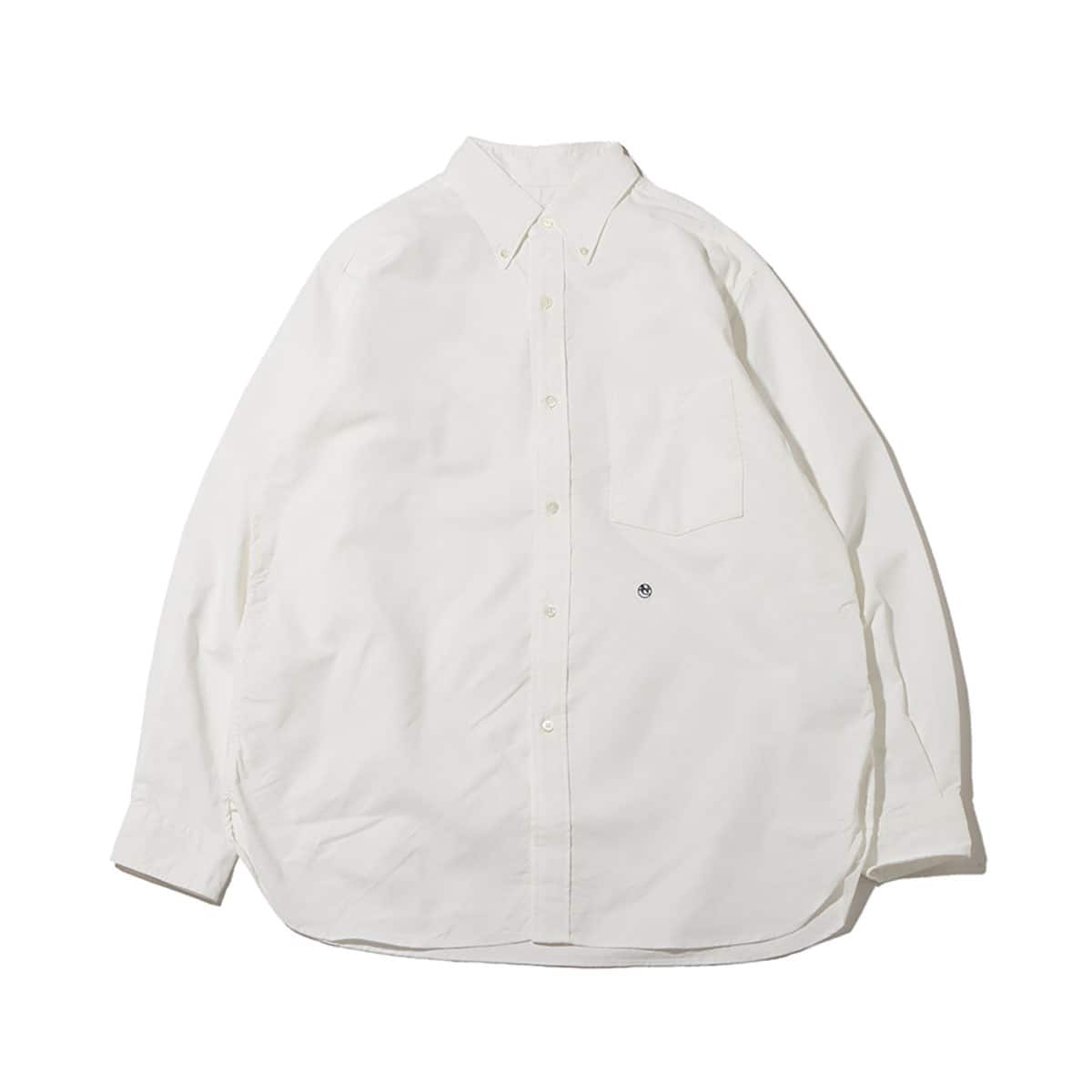 nanamica Button Down Wind Shirt White 23FA-Iのメイン画像