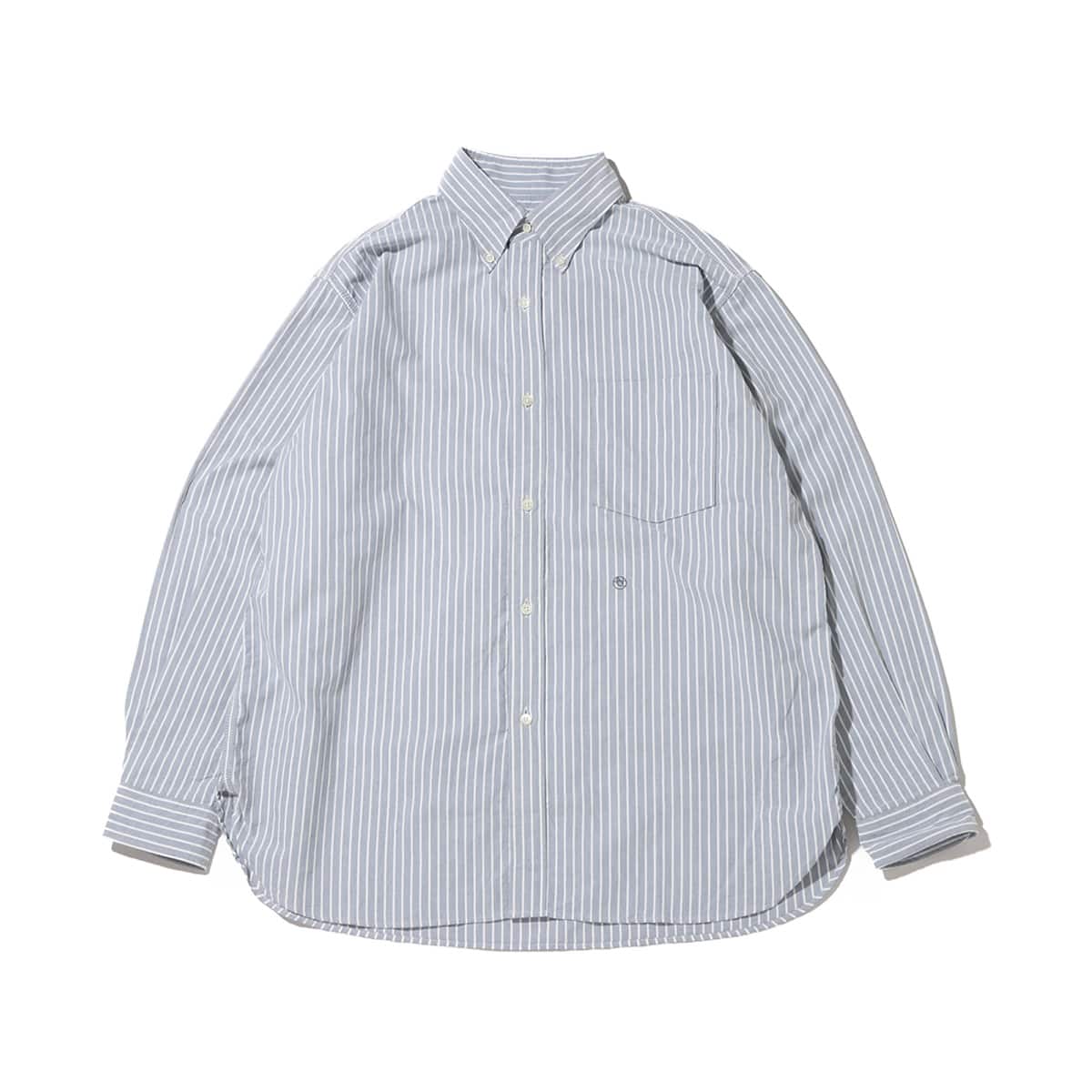 nanamica Button Down Stripe Wind Shirt Navy 24SP-I ナナミカ ...