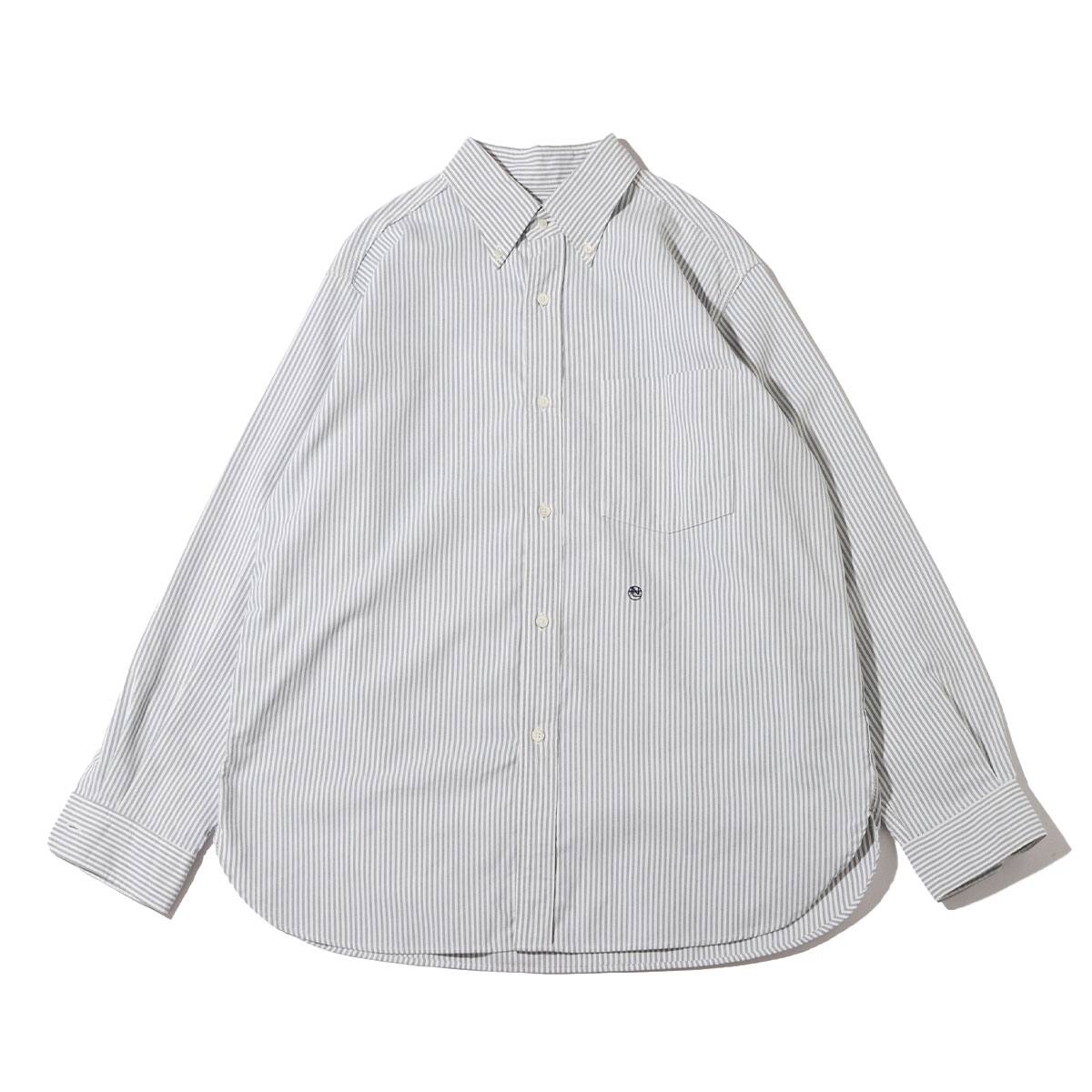 nanamica Button Down Stripe Wind Shirt NAVY 22FA-I