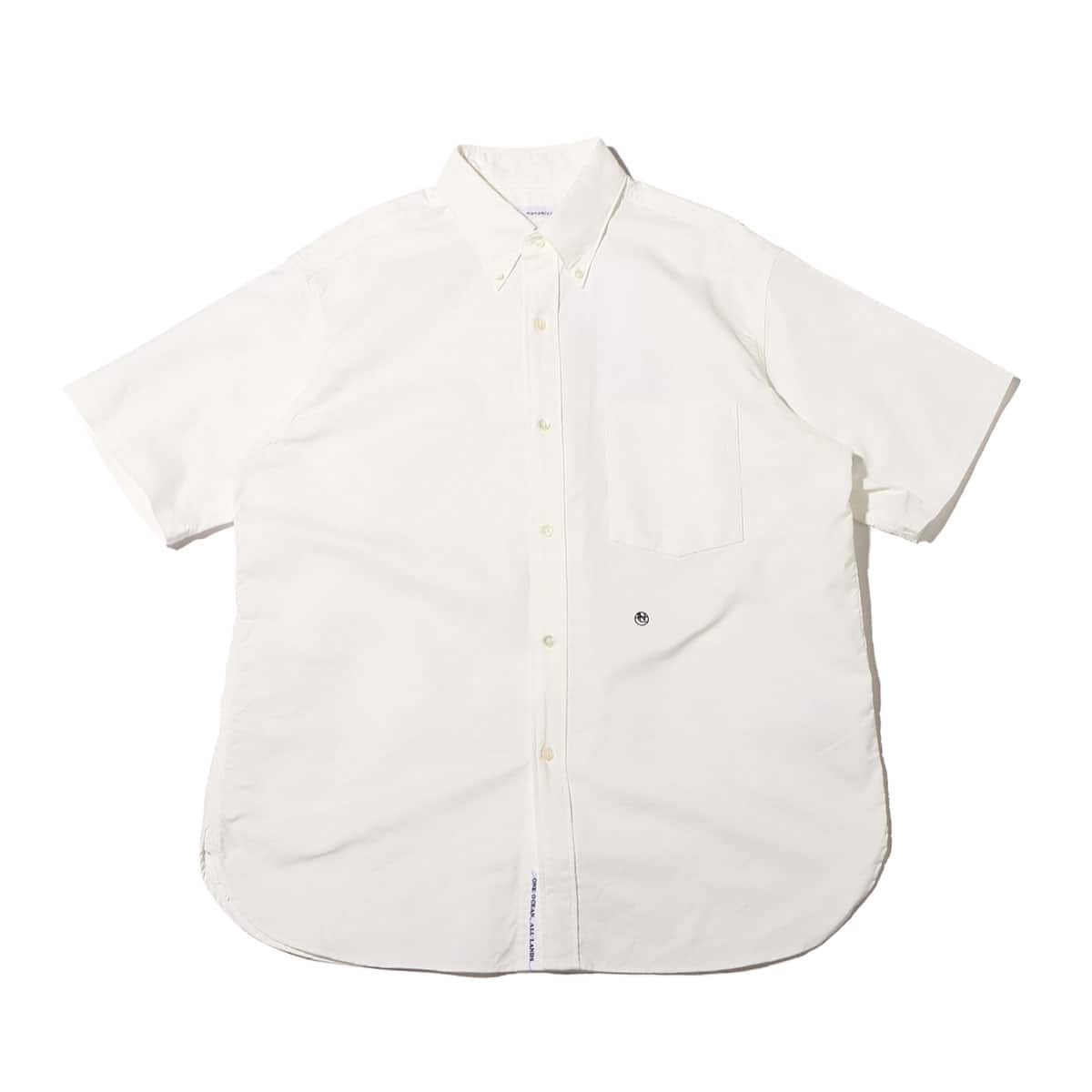 新品　nanamica ボタンダウン半袖シャツ　サイズ S ホワイトコールマン