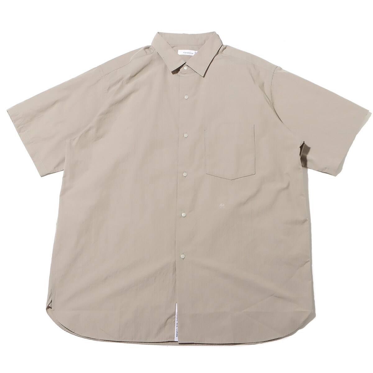 nanamica Regular Collar Wind H/S Shirt Light Taupe 23SP-I