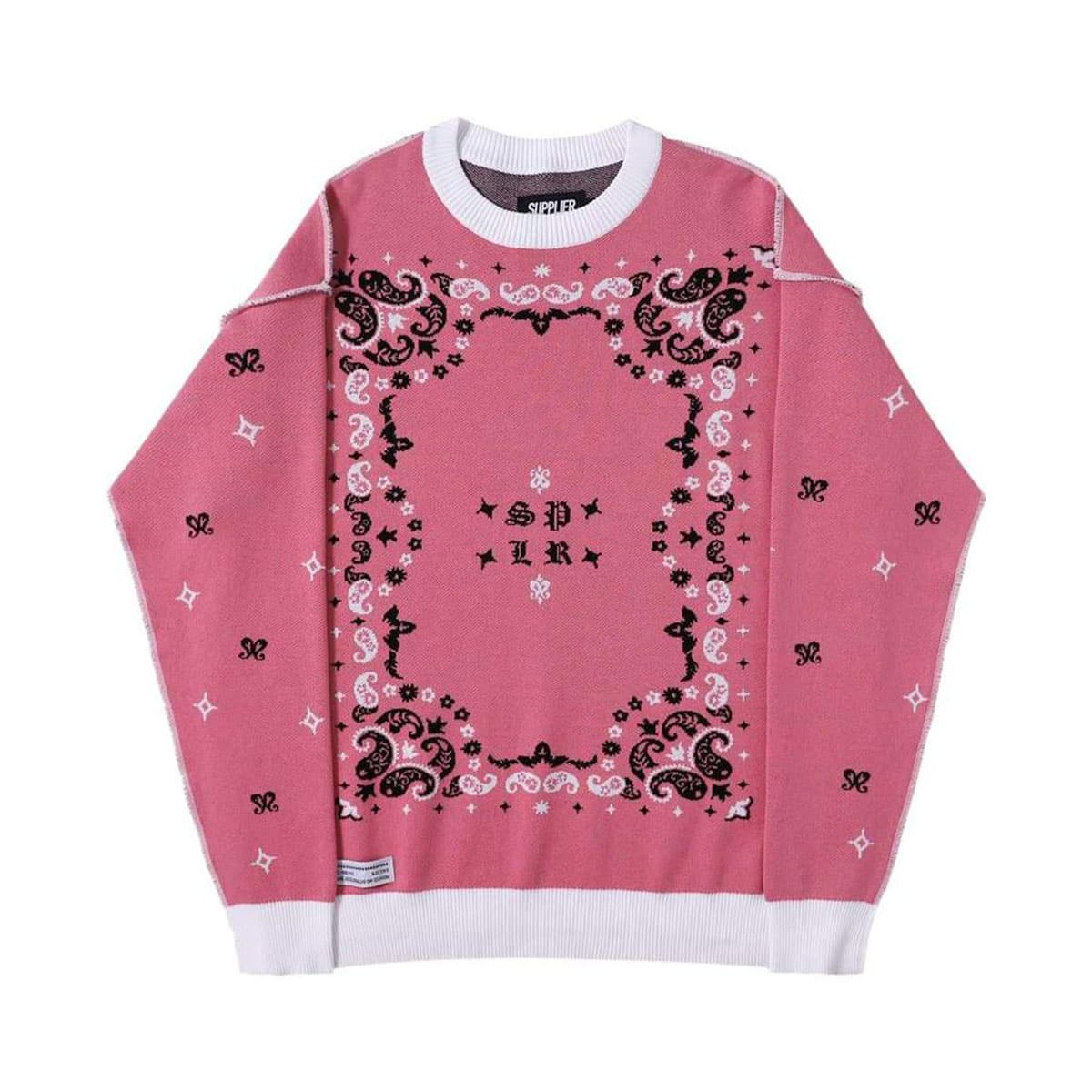SUPPLIER PAISLEY CREW KNIT PINK 21FA-I