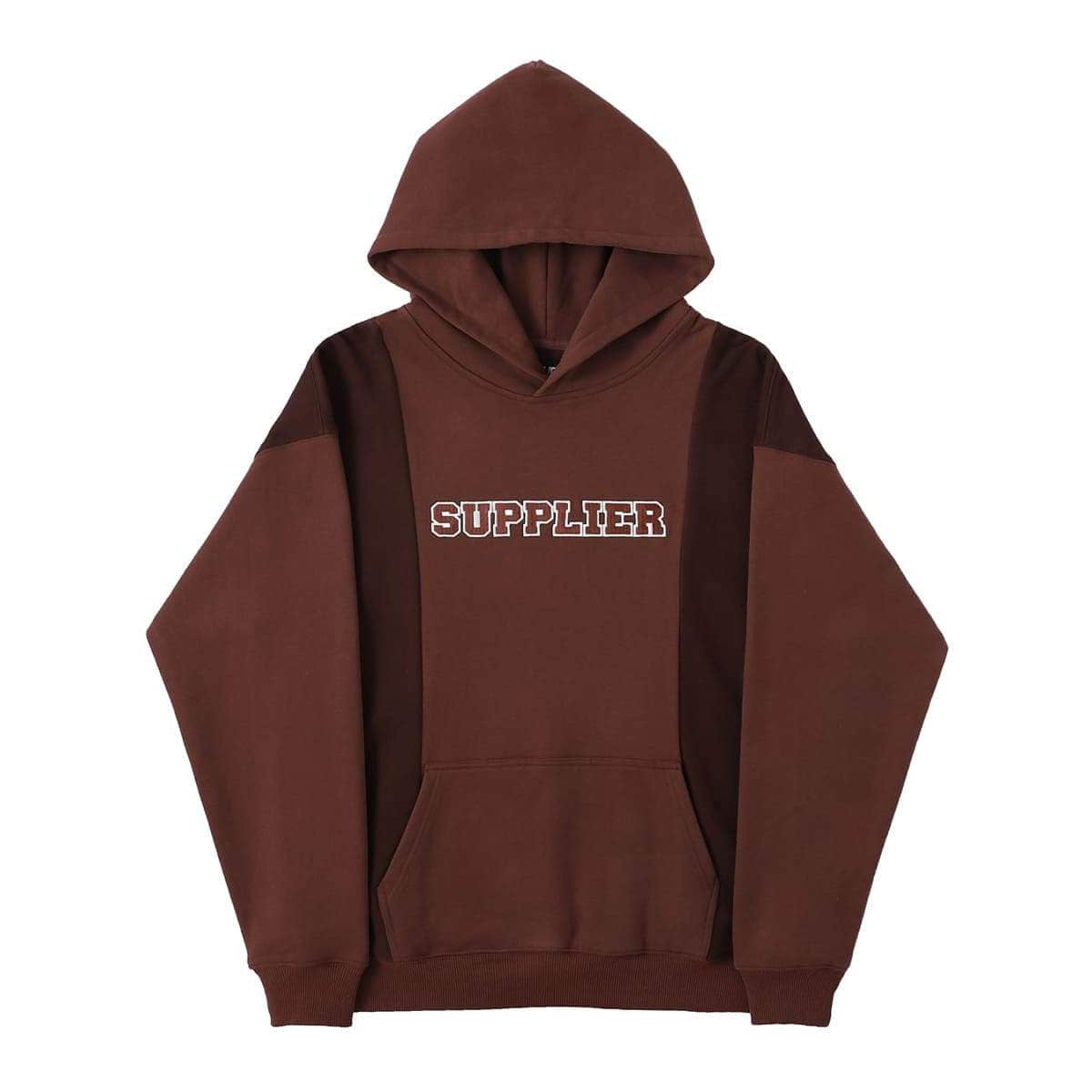 SUPPLIER BICOLOR PANEL HOODIE BROWN 21FA-I