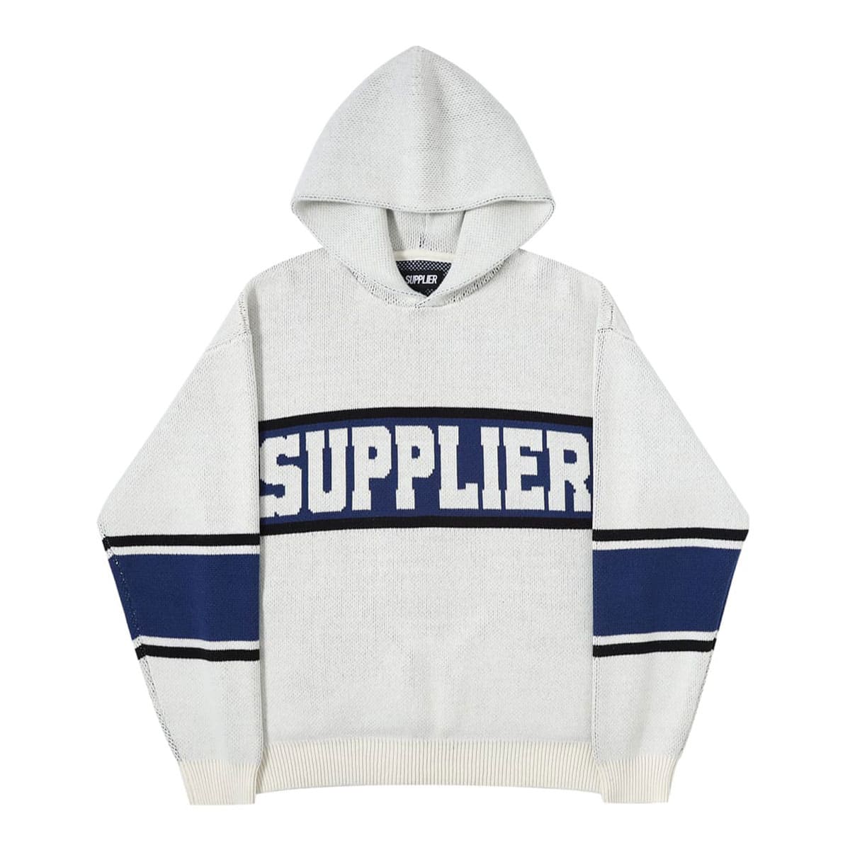 SUPPLIER COLLEGE LOGO KNIT HOODIE CREAM 22SP-I