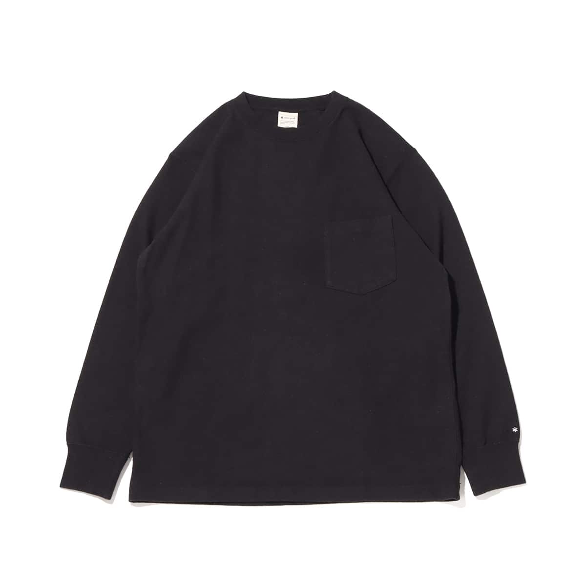 snow peak Recycled Cotton Heavy L/S T shirt Blackのメイン画像