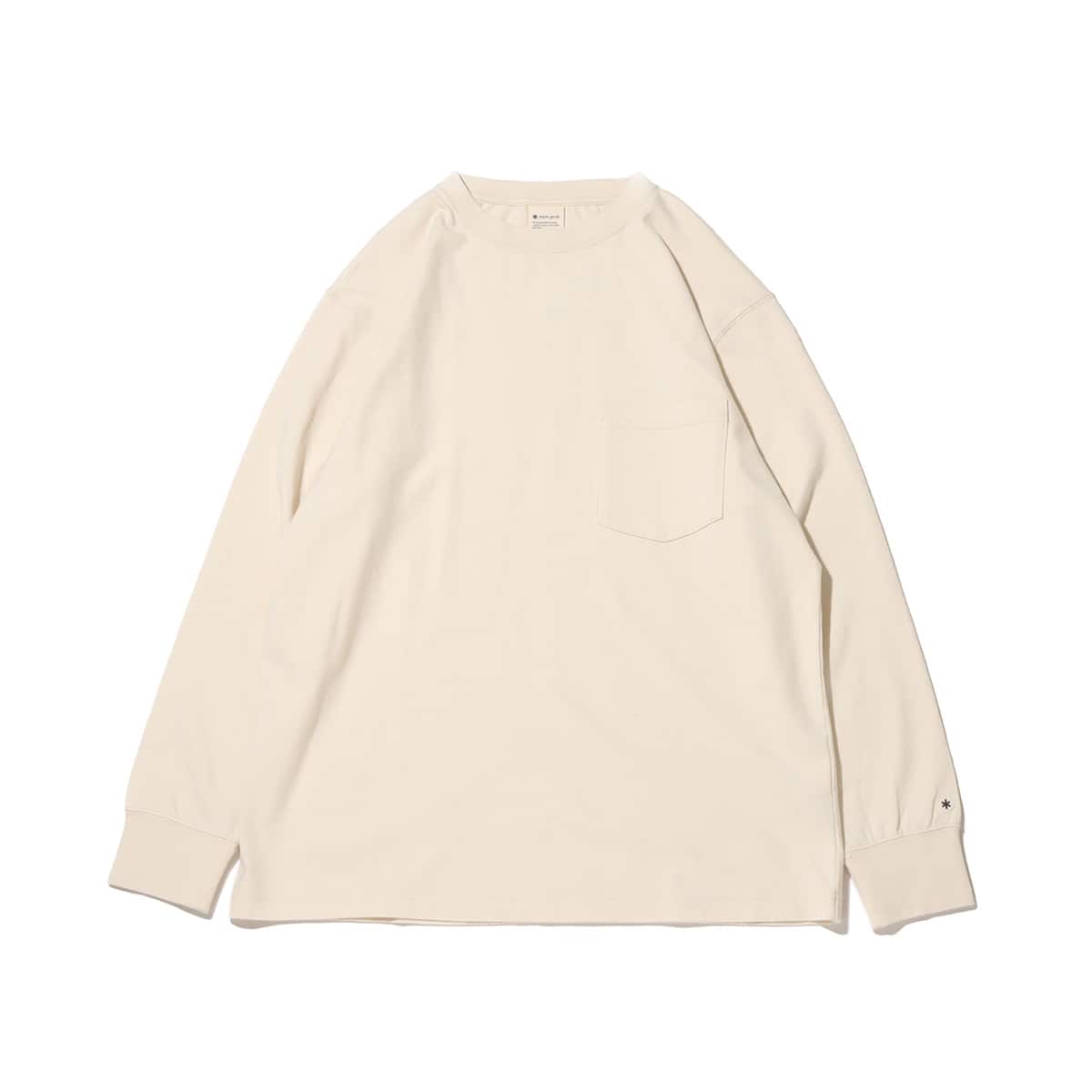 snow peak Recycled Cotton Heavy L/S T shirt Ecruのメイン画像