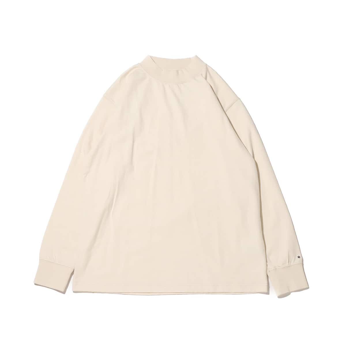 snow peak Recycled Cotton Heavy Mockneck L/S T shirt Ecruのメイン画像