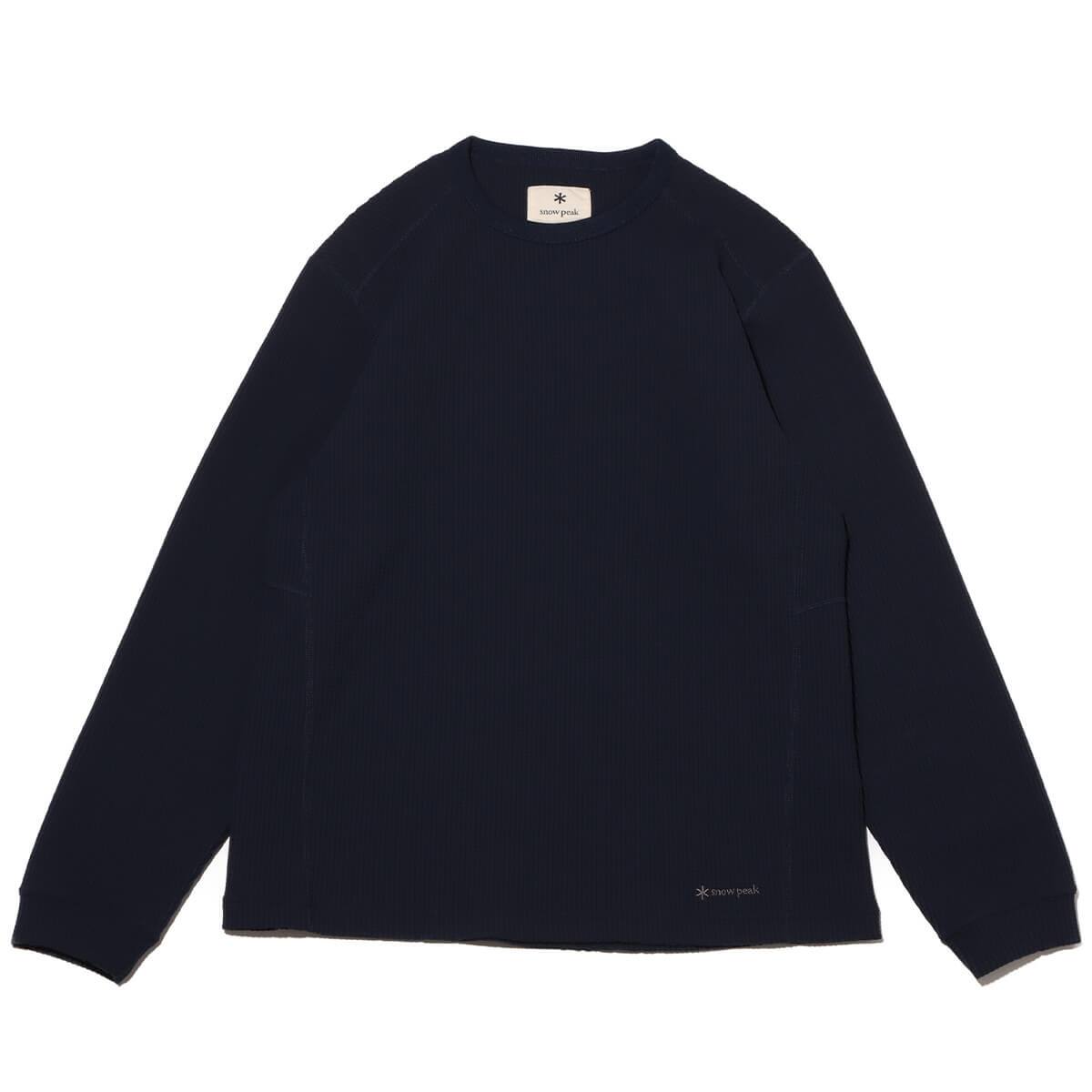 snow peak Dry Waffle Long Sleeve T-Shirt Navy 24SP-Iのメイン画像