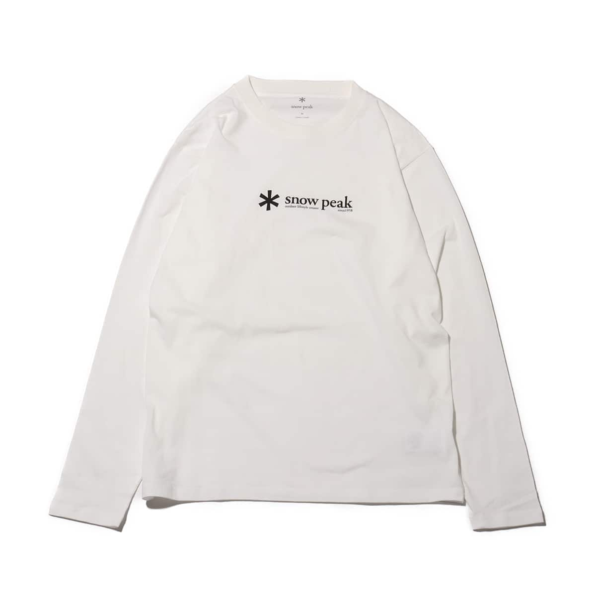 snow peak Soft Cotton Logo Long Sleeve T-Shirt White 24SP-I