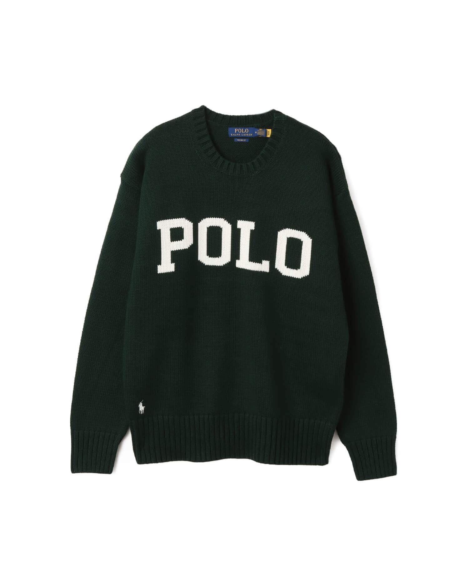 POLO RALPH LAUREN BIG FIT 5GG COTTON CREW NECK GRAPHIC SWEATER COLLEGE GREEN COMBOのメイン画像
