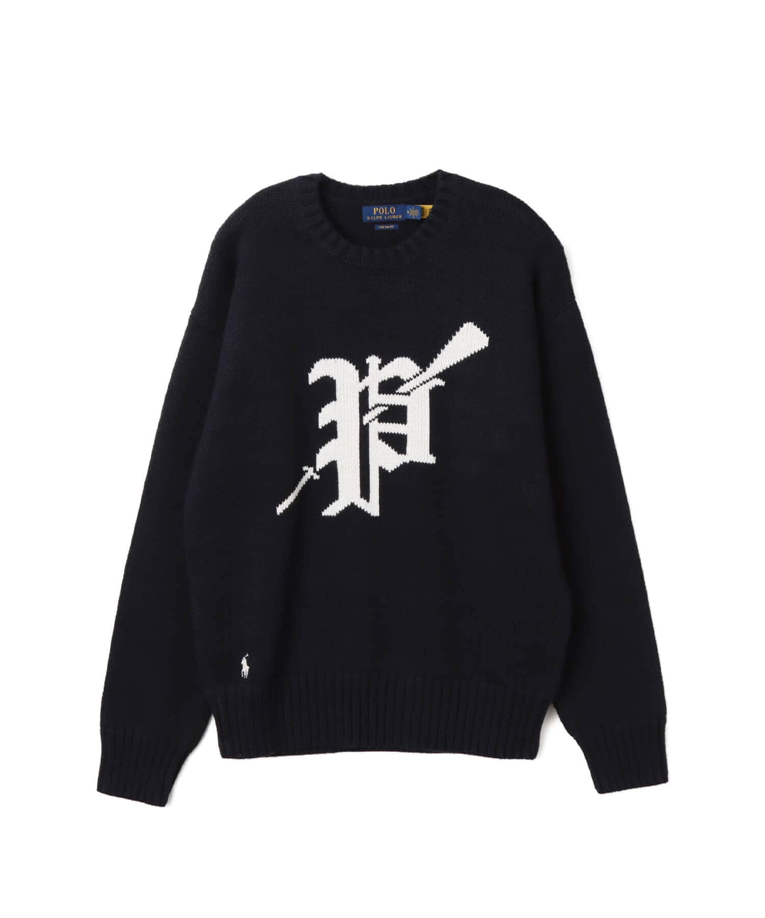 POLO RALPH LAUREN BIG FIT 5GG COTTON CREW NECK GRAPHIC SWEATER HUNTER NAVY COMBOのメイン画像