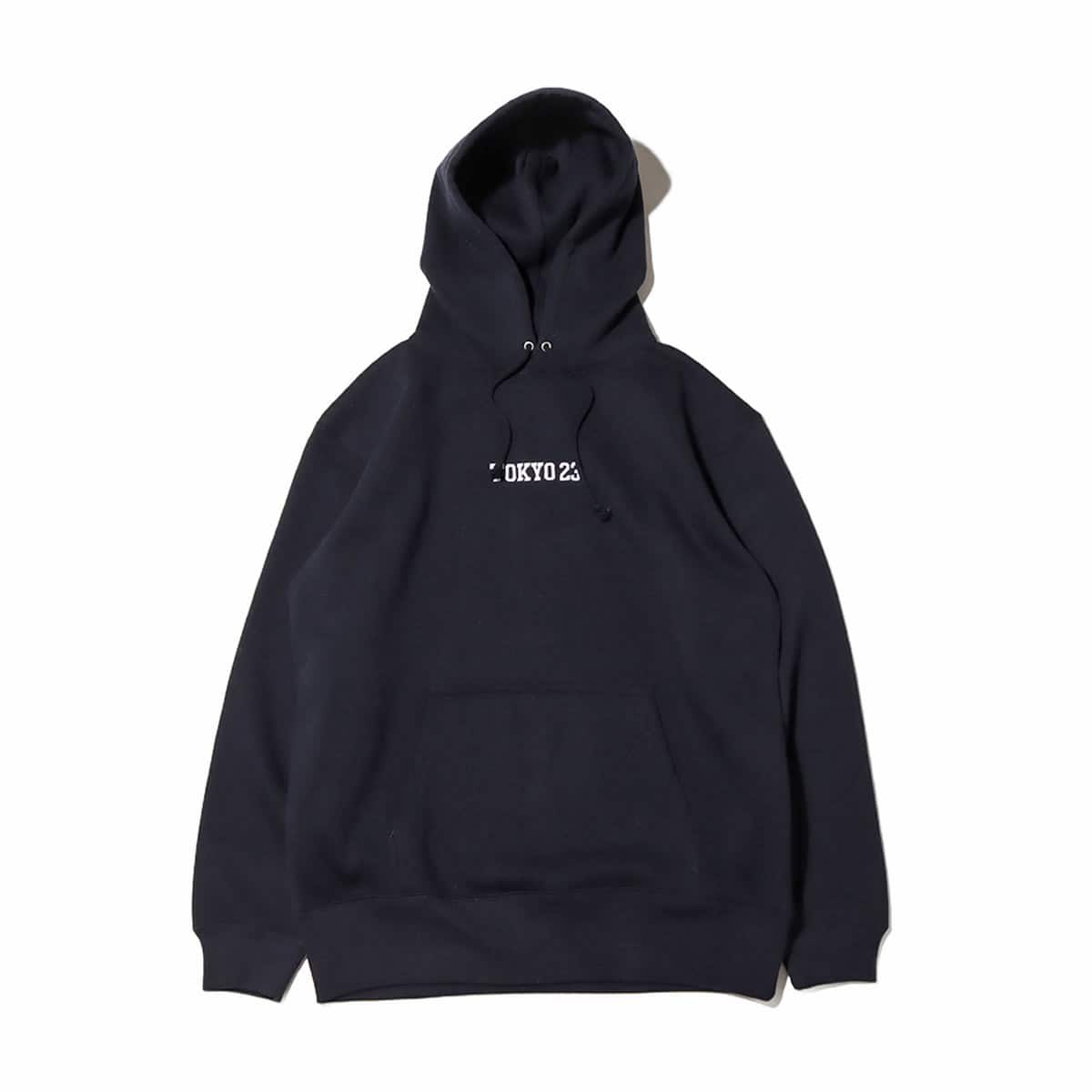 TOKYO 23 EMBROIDERY LOGO HOODIE NAVY 23FW-Iのメイン画像