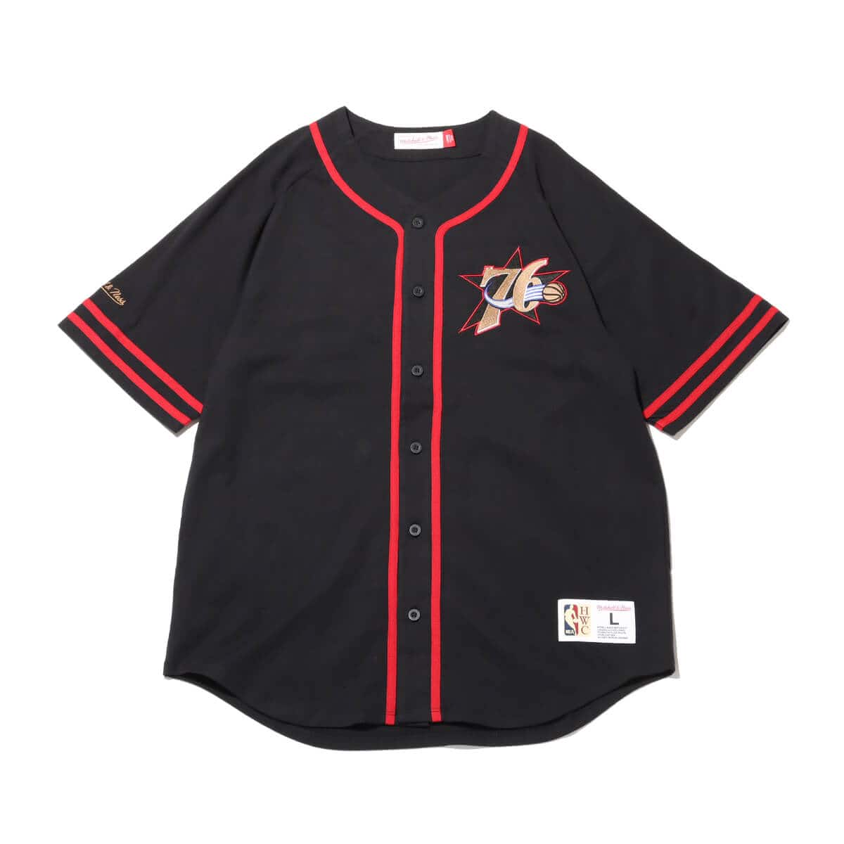 Mitchell & Ness FRONT BUTTON JERSEY P76 BLACKのメイン画像