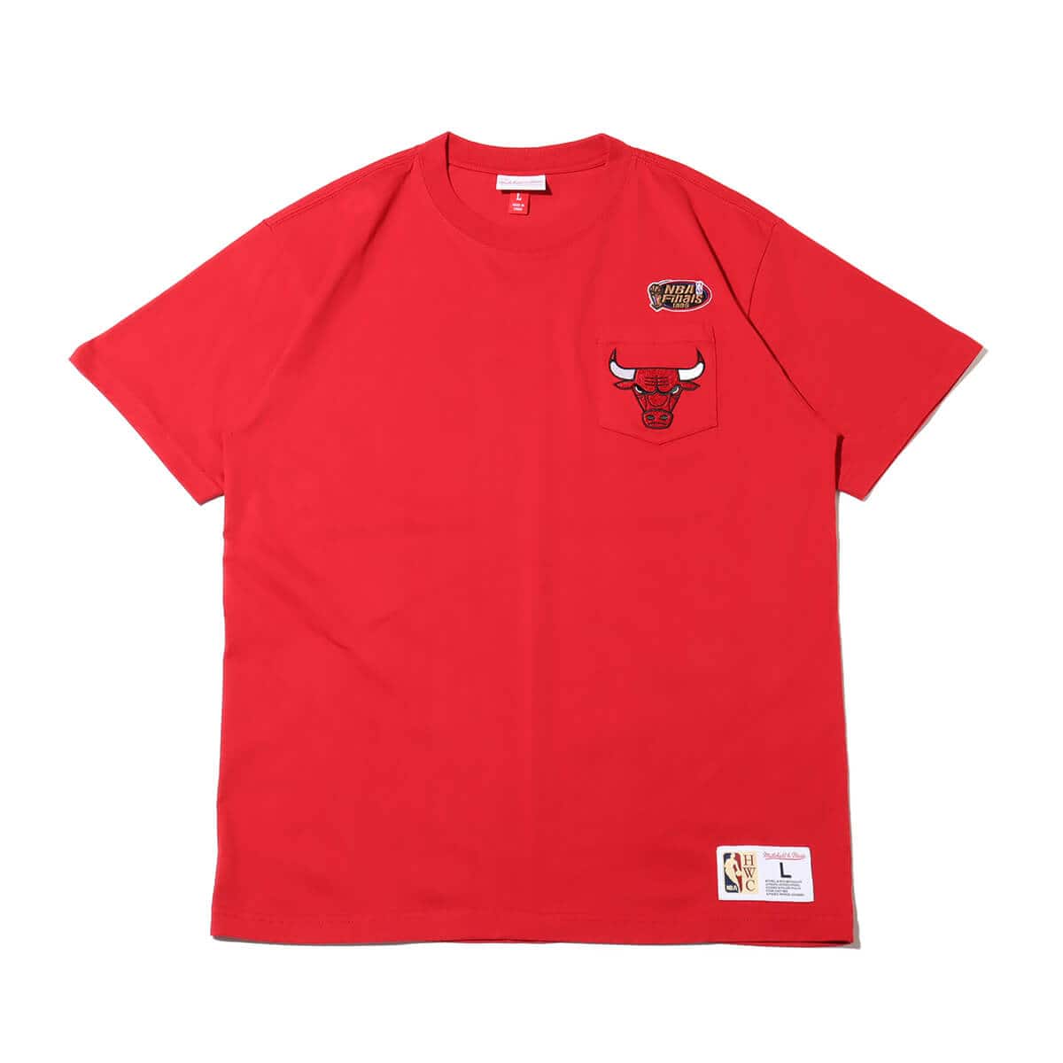 Mitchell & Ness PREMIUM POCKET TEE CBU REDのメイン画像