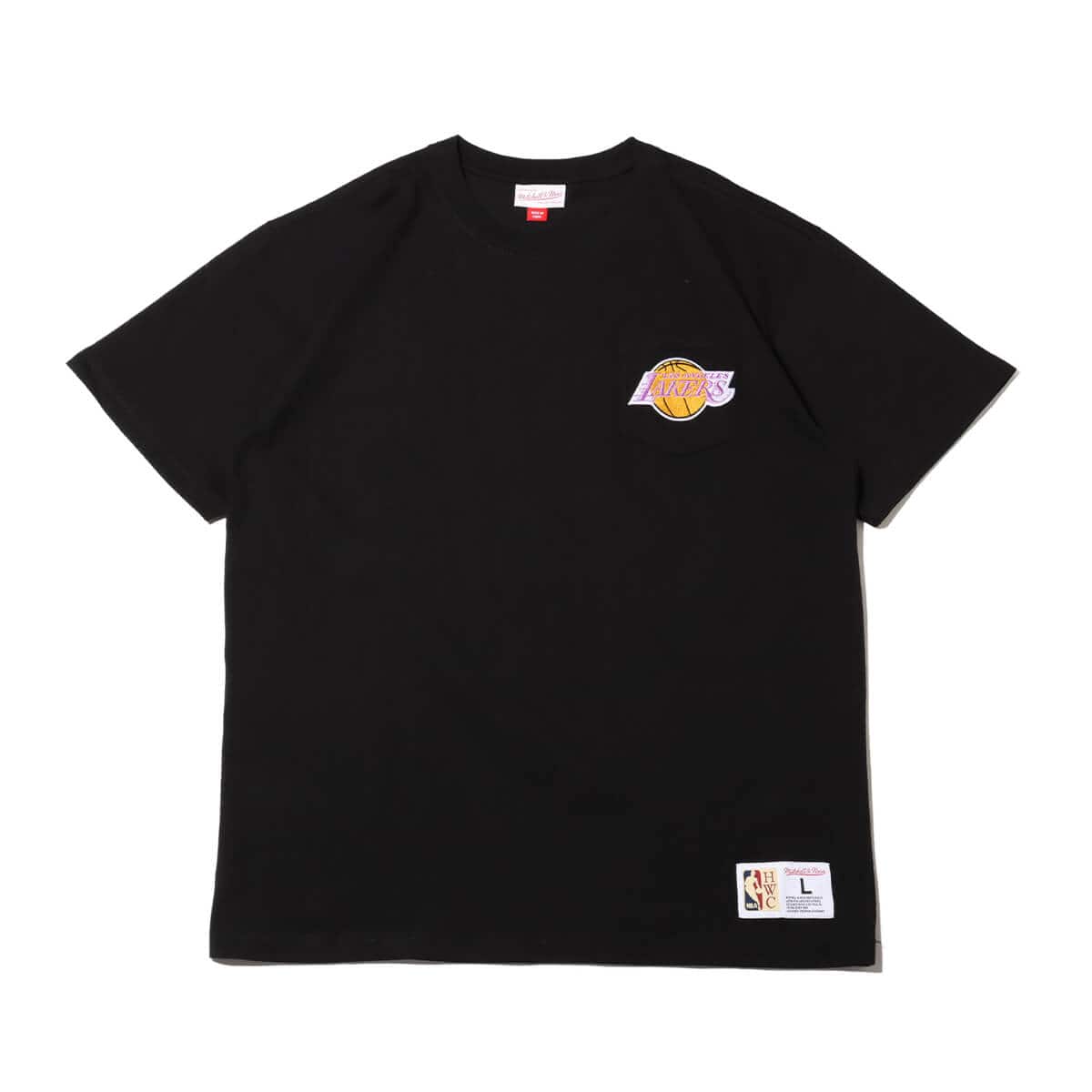 Mitchell & Ness PREMIUM POCKET TEE LAL BLACKのメイン画像