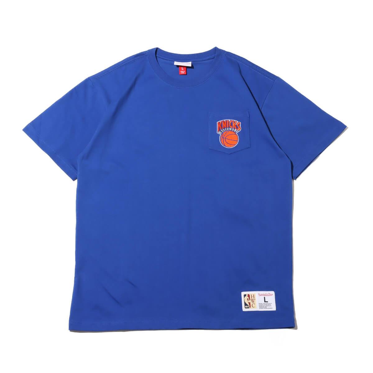 Mitchell & Ness PREMIUM POCKET TEE NYK BLUEのメイン画像