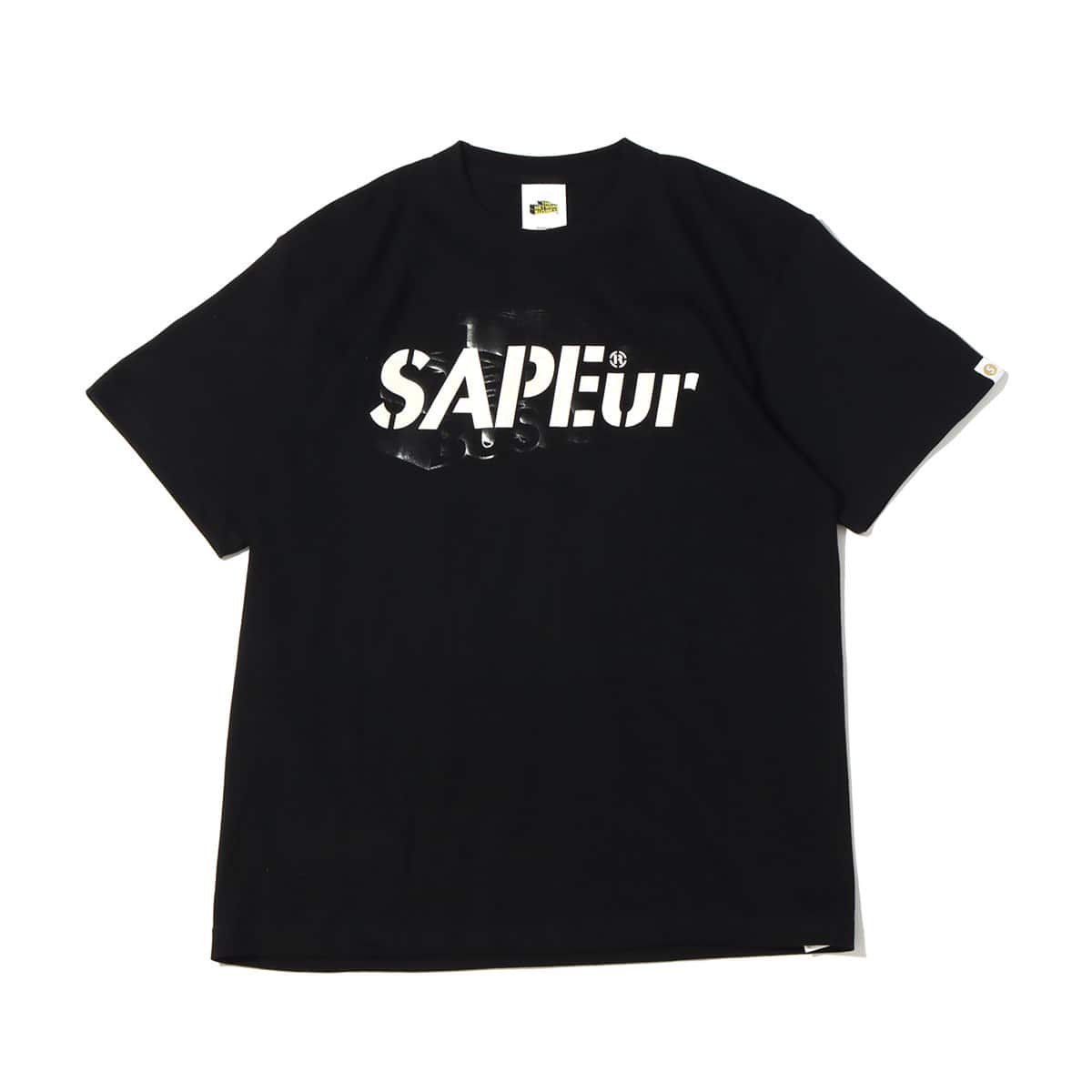 SAPEur×BLACK×BLACK LOGO t-shirt | hartwellspremium.com