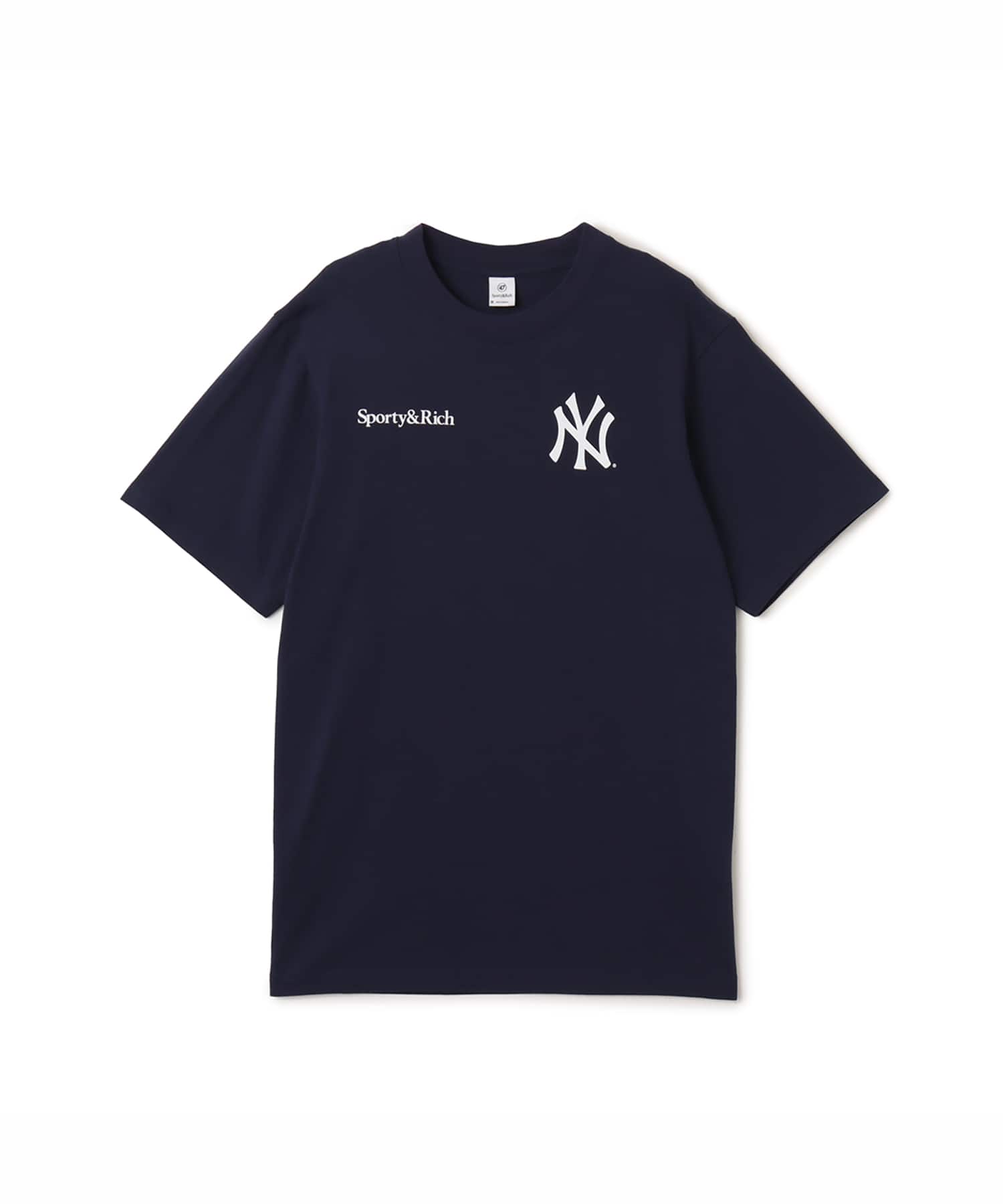 SPORTY＆RICH Yankees Curve T-Shirt Dark Navyのメイン画像