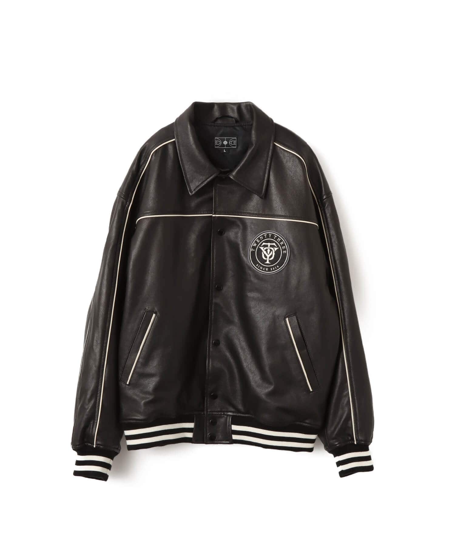 TOKYO 23 Leather Stadium Jacket BLACKのメイン画像