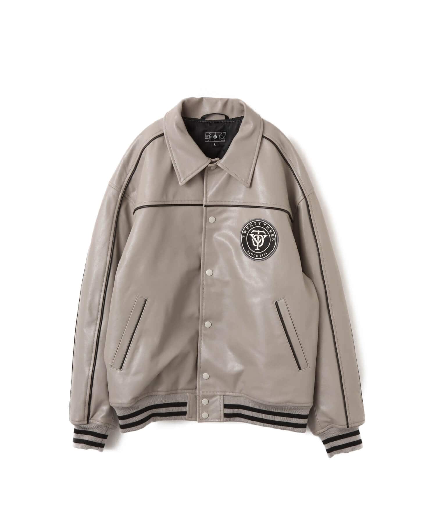TOKYO 23 Leather Stadium Jacket GRAYのメイン画像