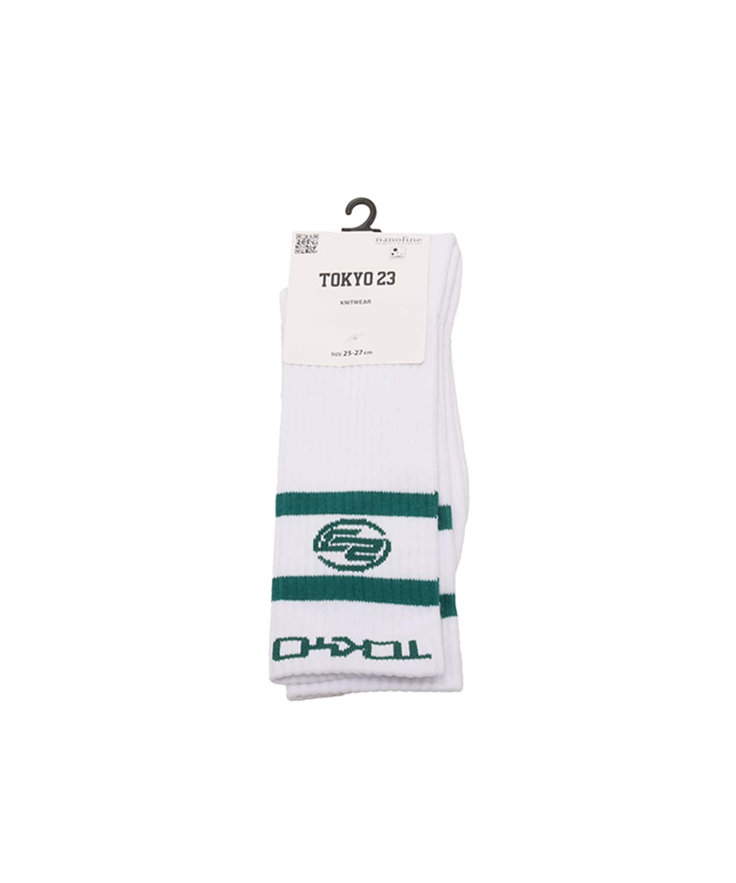 TOKYO 23 COLOR LINE SOCKS WHITE X GREEN（トウキョウ23 カラー