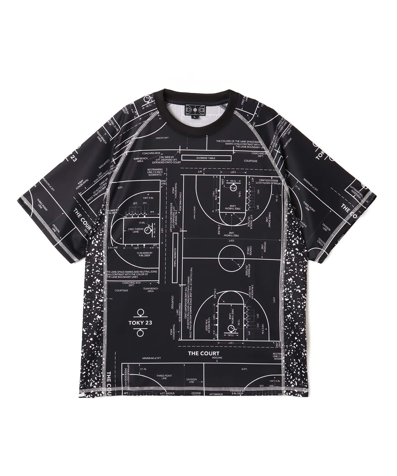 TOKYO 23 Court Map Print T-shirt BLACKのメイン画像