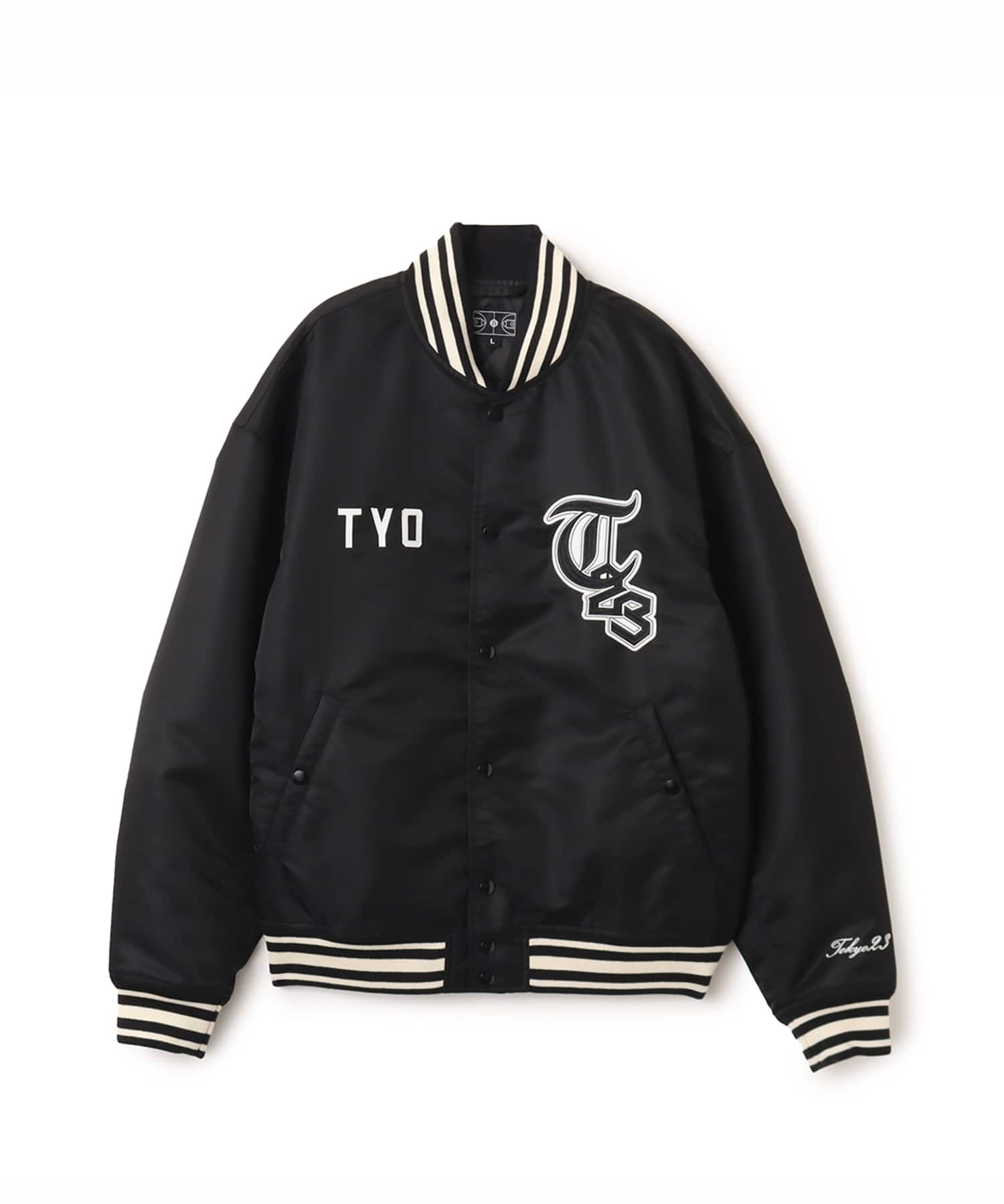 TOKYO 23 Patch Logo Varsity Jacket BLACKのメイン画像