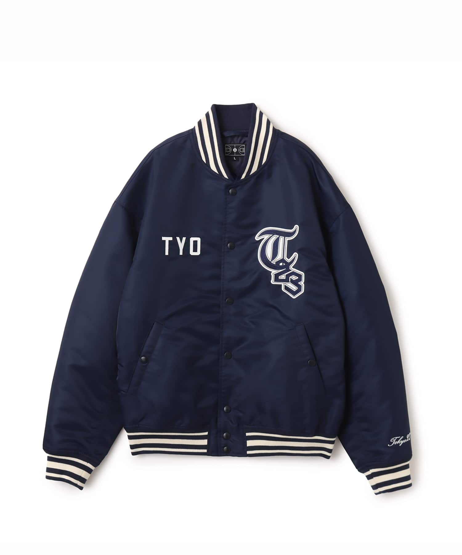 TOKYO 23 Patch Logo Varsity Jacket NAVYのメイン画像
